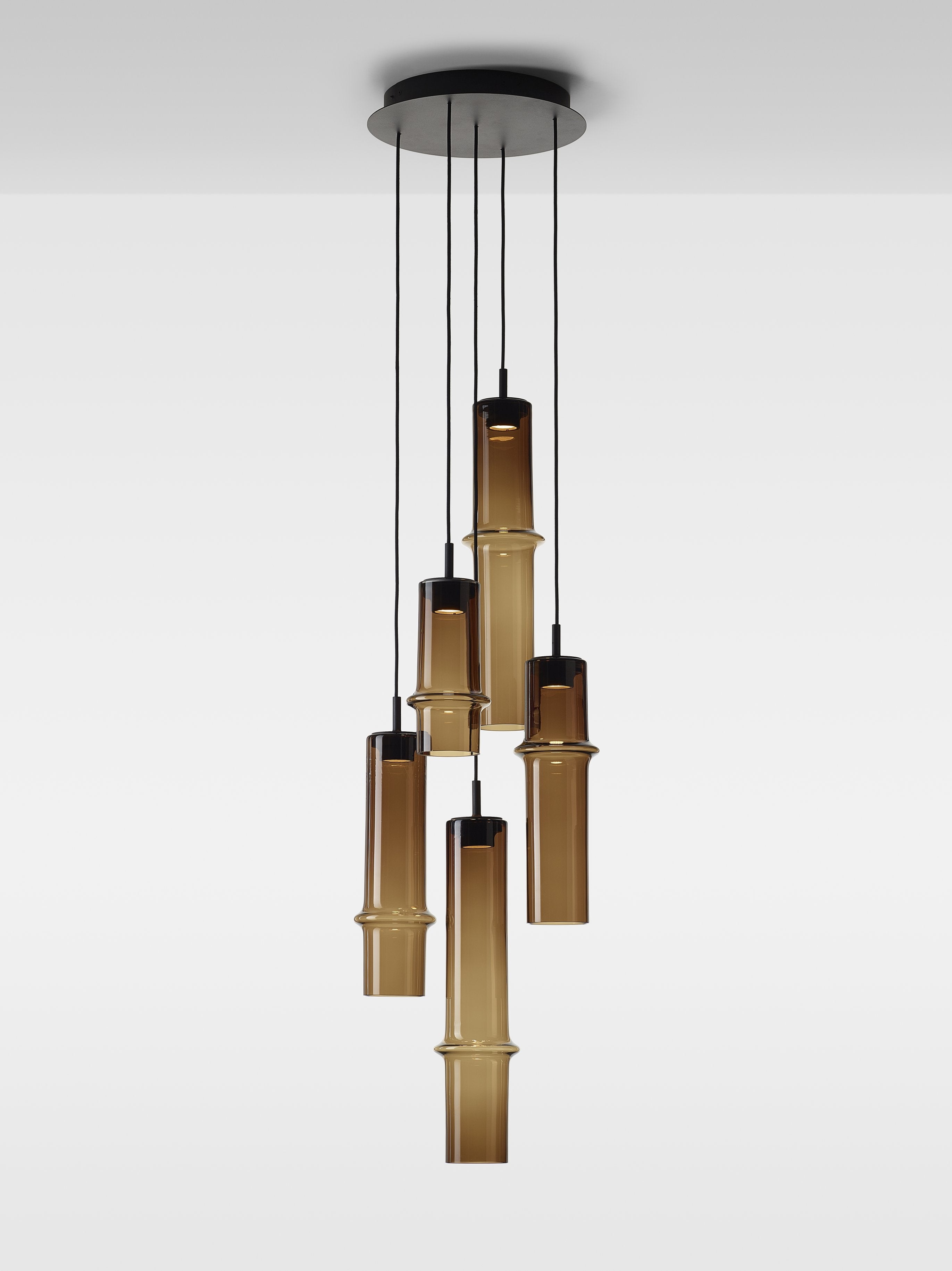 Lampe Bambuswaldglas hängende Lampe