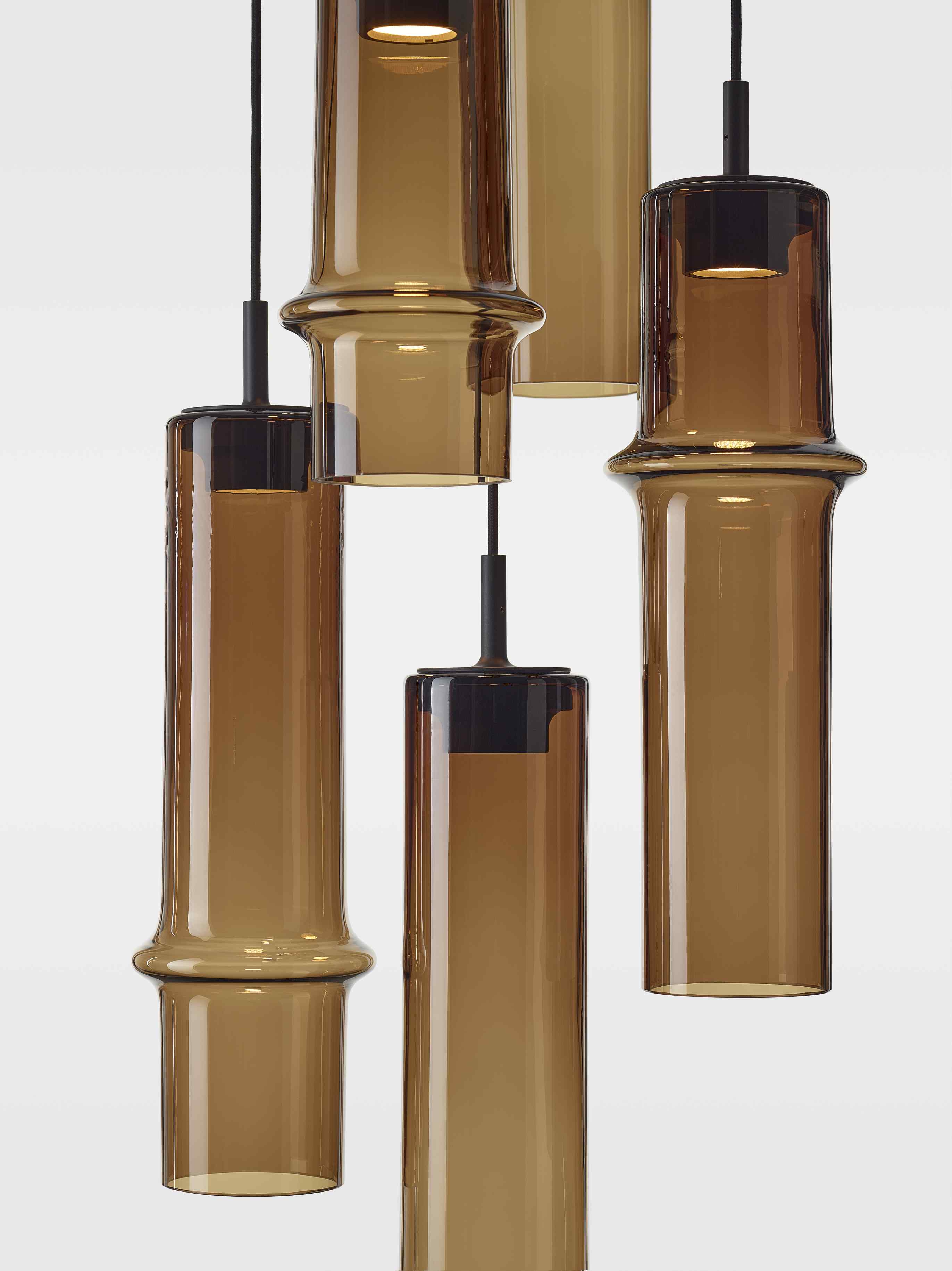 Lampe Bambuswaldglas hängende Lampe