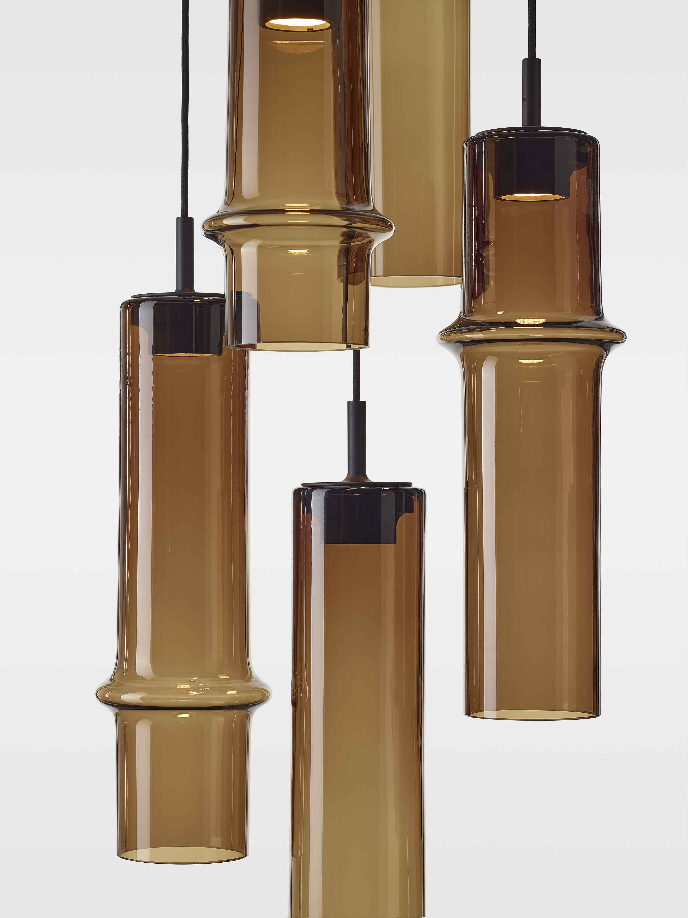 Lampe Bambuswaldglas hängende Lampe