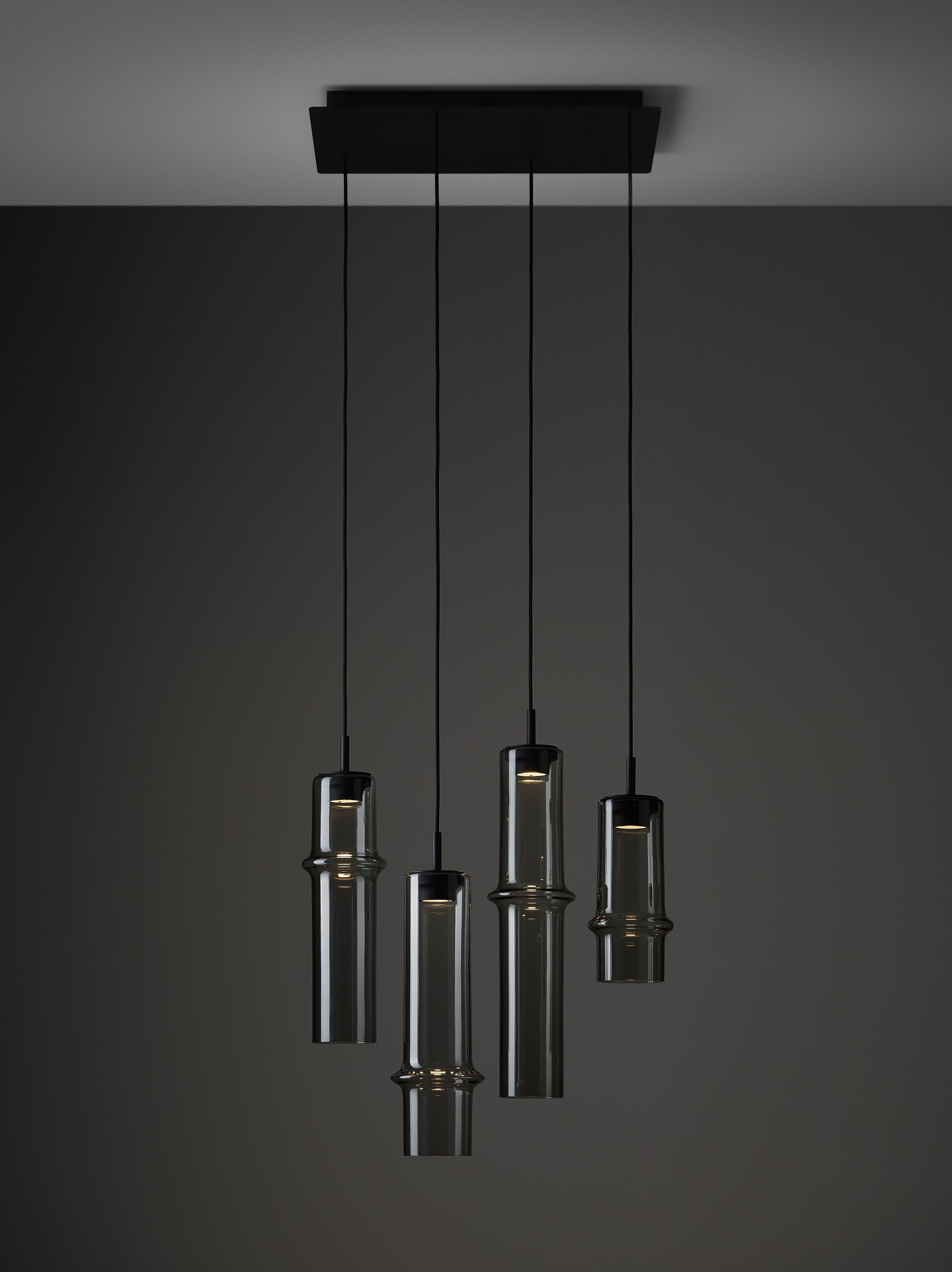 Lampe Bambuswaldglas hängende Lampe