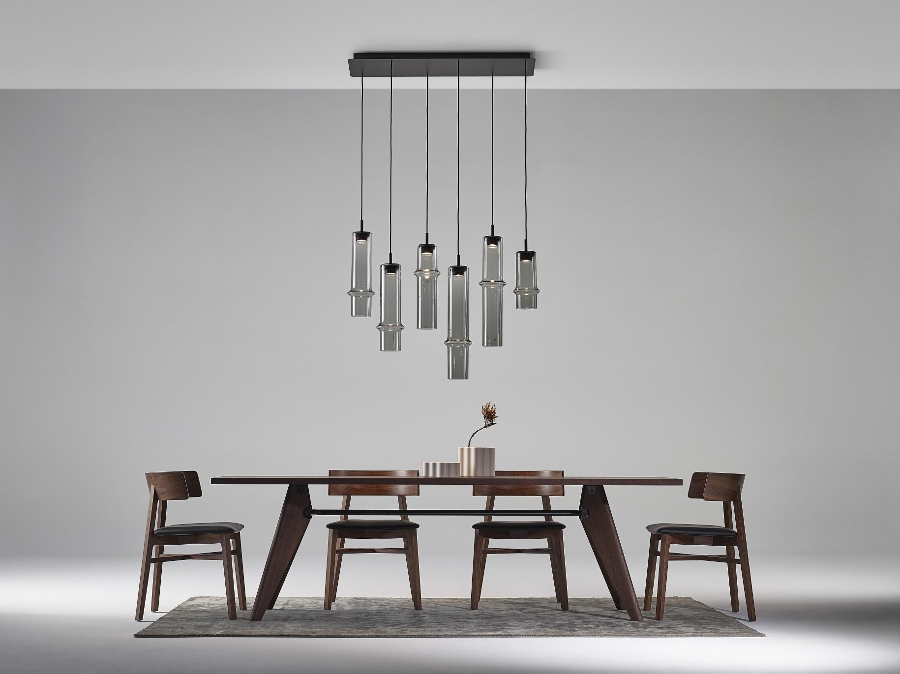 Lampe Bambuswaldglas hängende Lampe