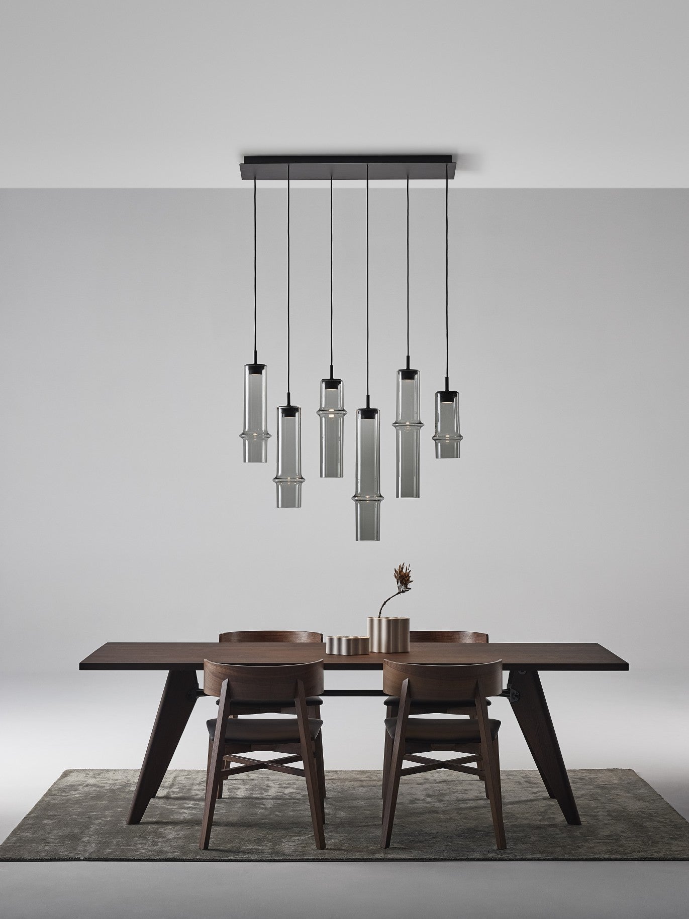 Lampe Bambuswaldglas hängende Lampe