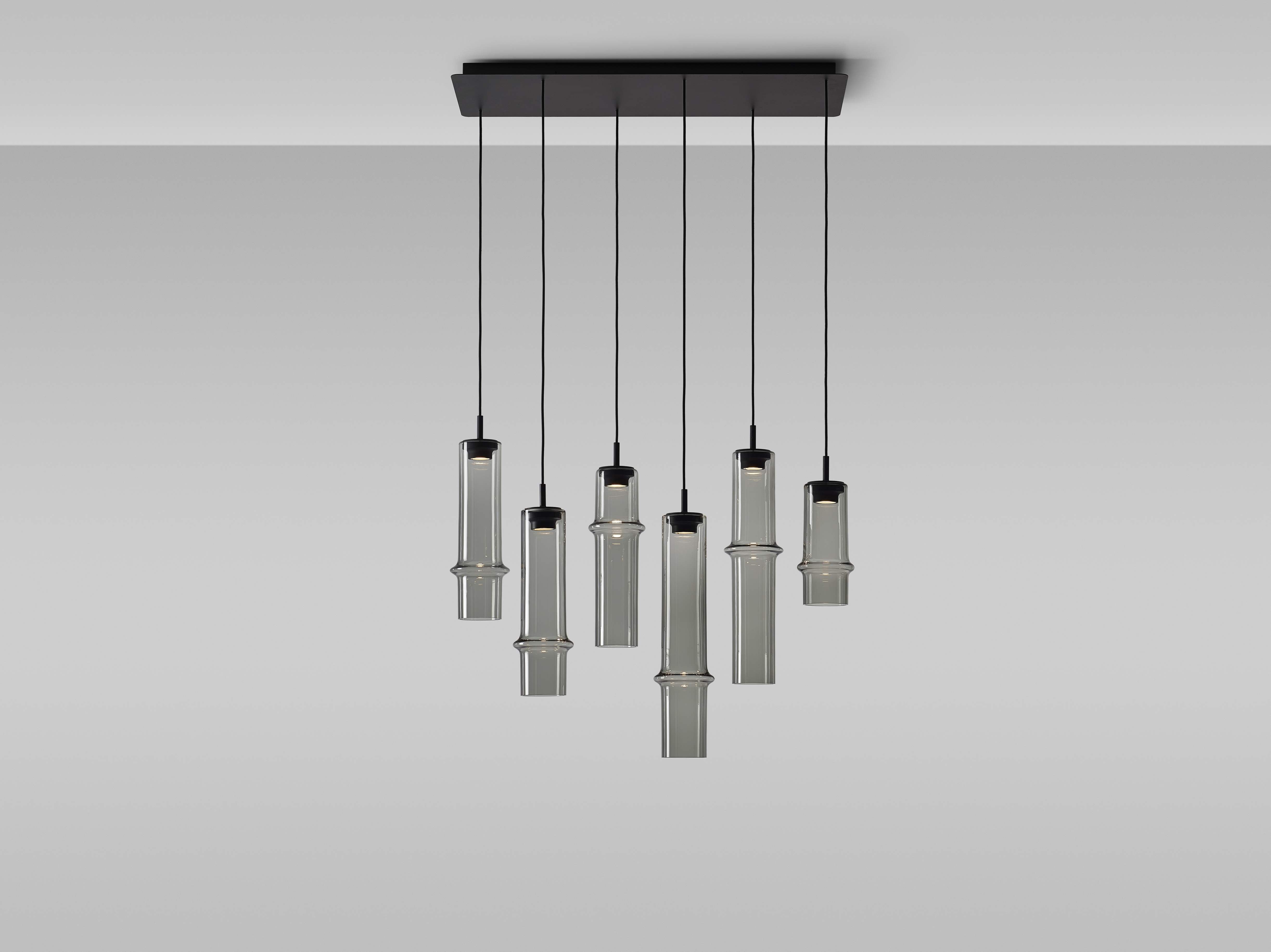 Lampe Bambuswaldglas hängende Lampe