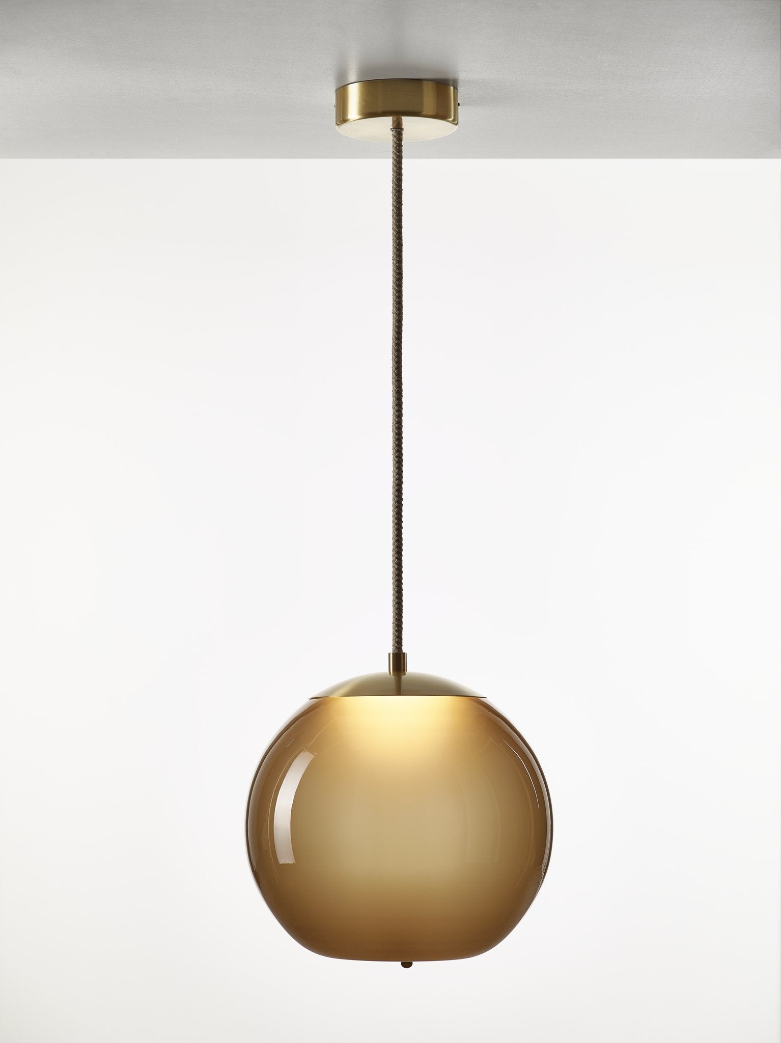 Wick hanging lamp - glass sphere