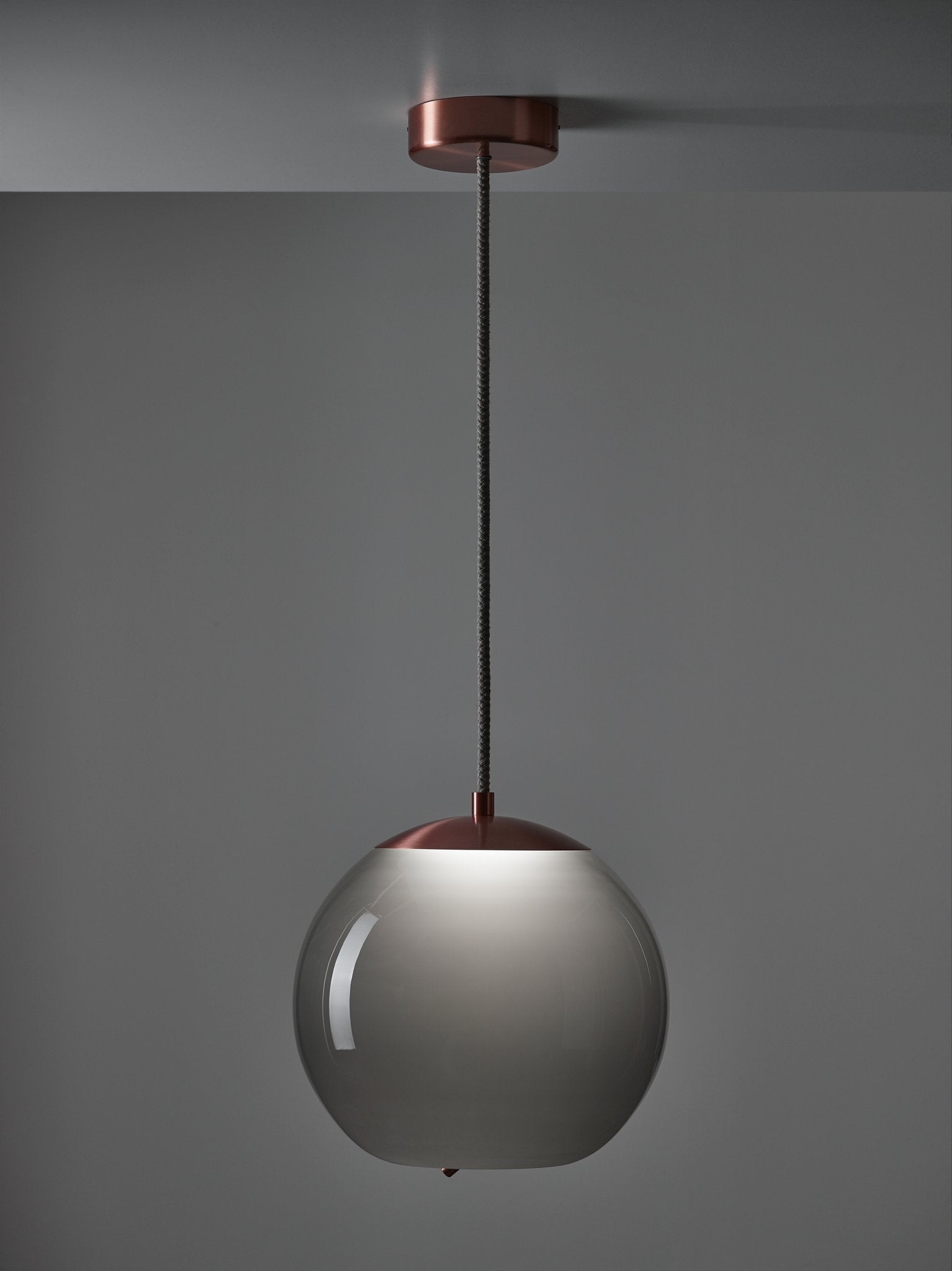 Wick hanging lamp - glass sphere