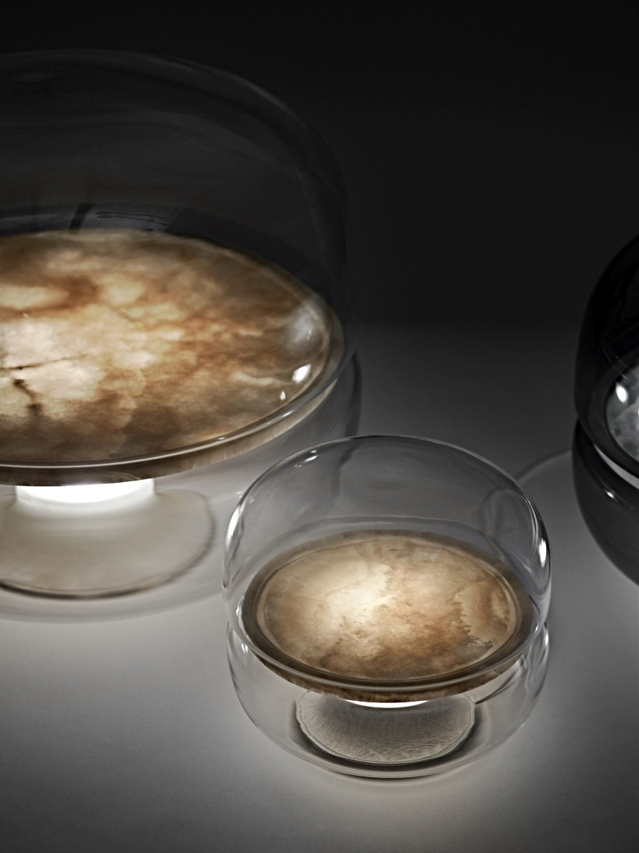 Macaron L table lamp inflatable glass with onyx