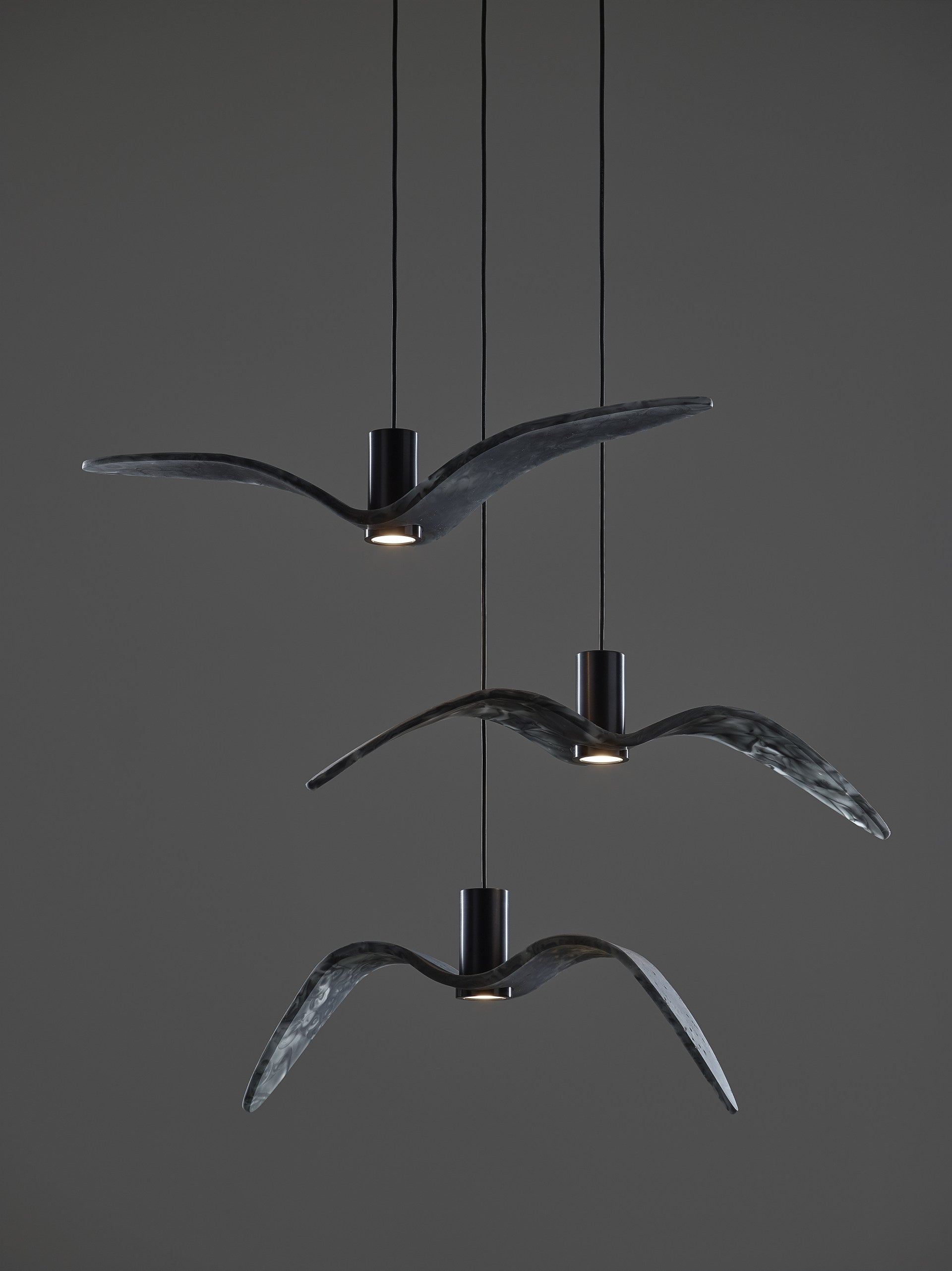 Äußere Hanglampen Nacht Vögel Außenglas