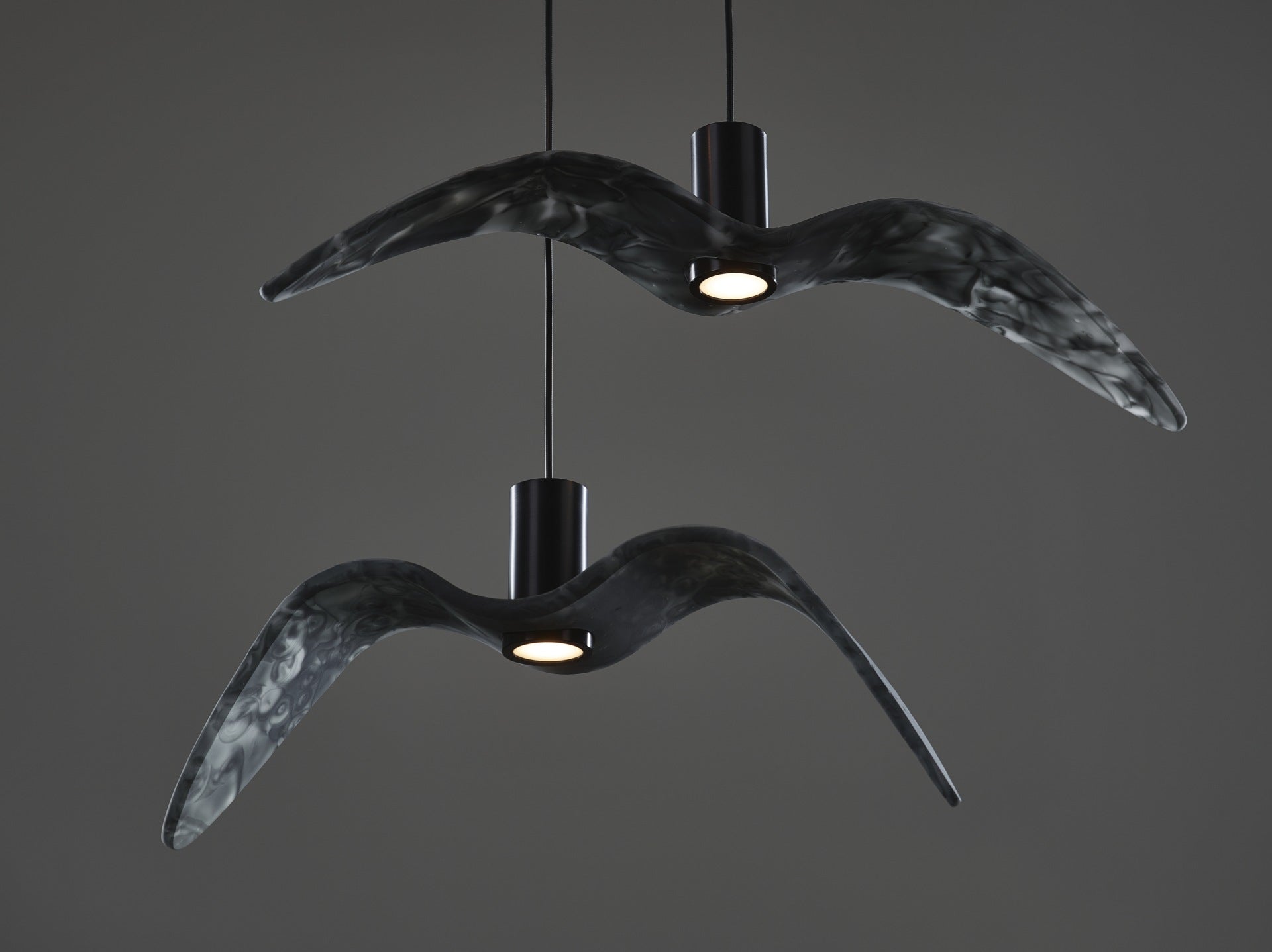 Äußere Hanglampen Nacht Vögel Außenglas