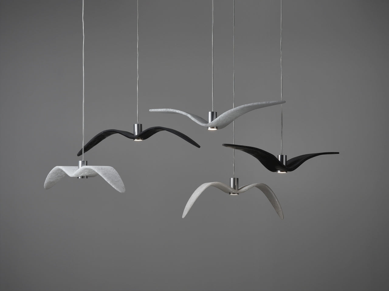 Hanging Lamp Night Birds Glas