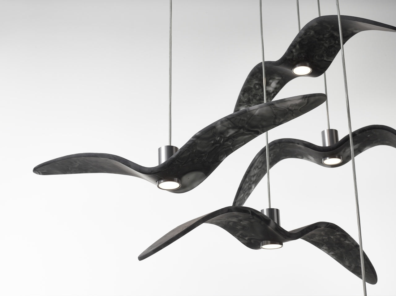 Hanging Lamp Night Birds Glas