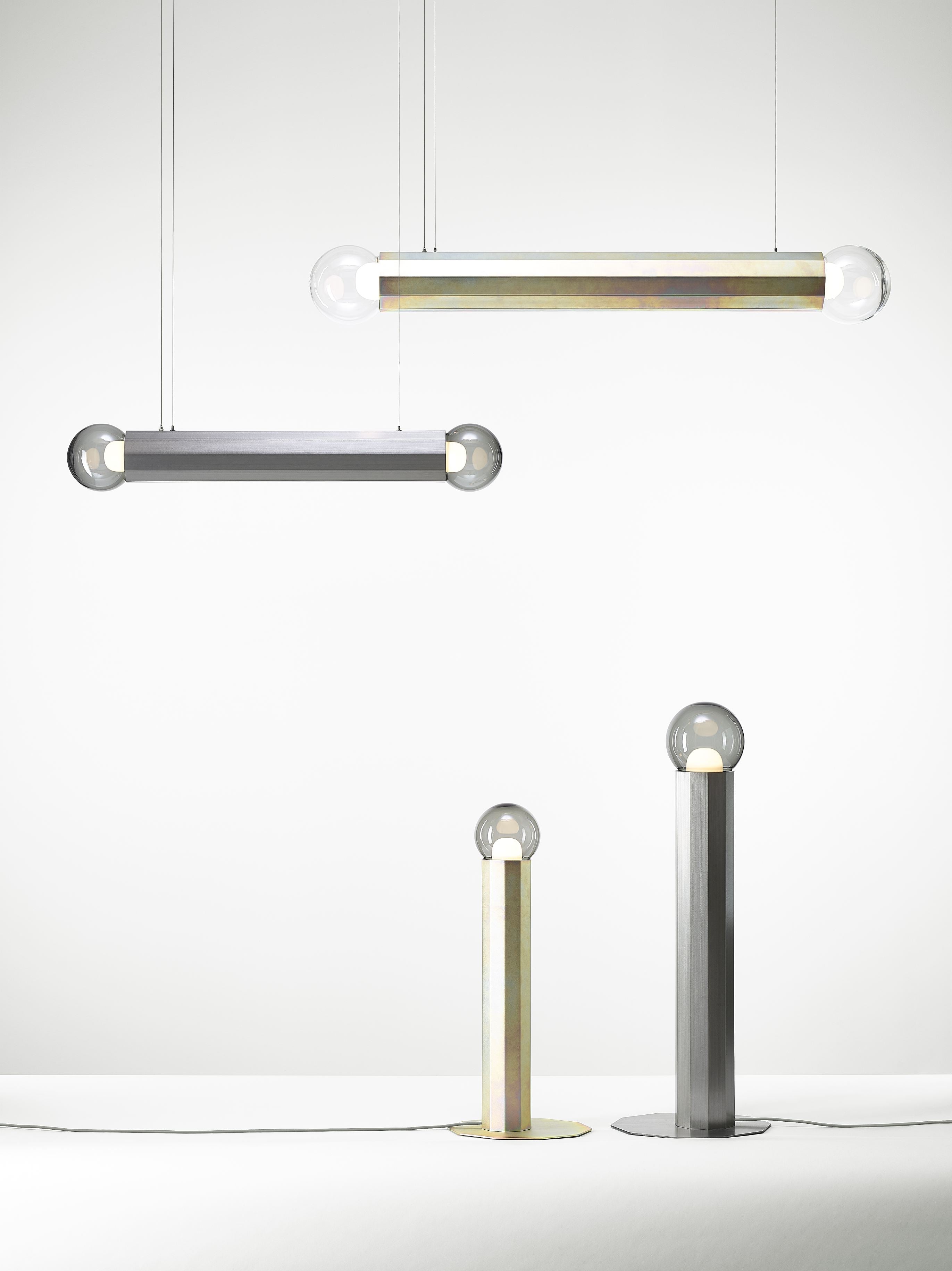 Prisma double hanging lamp metal luminaire
