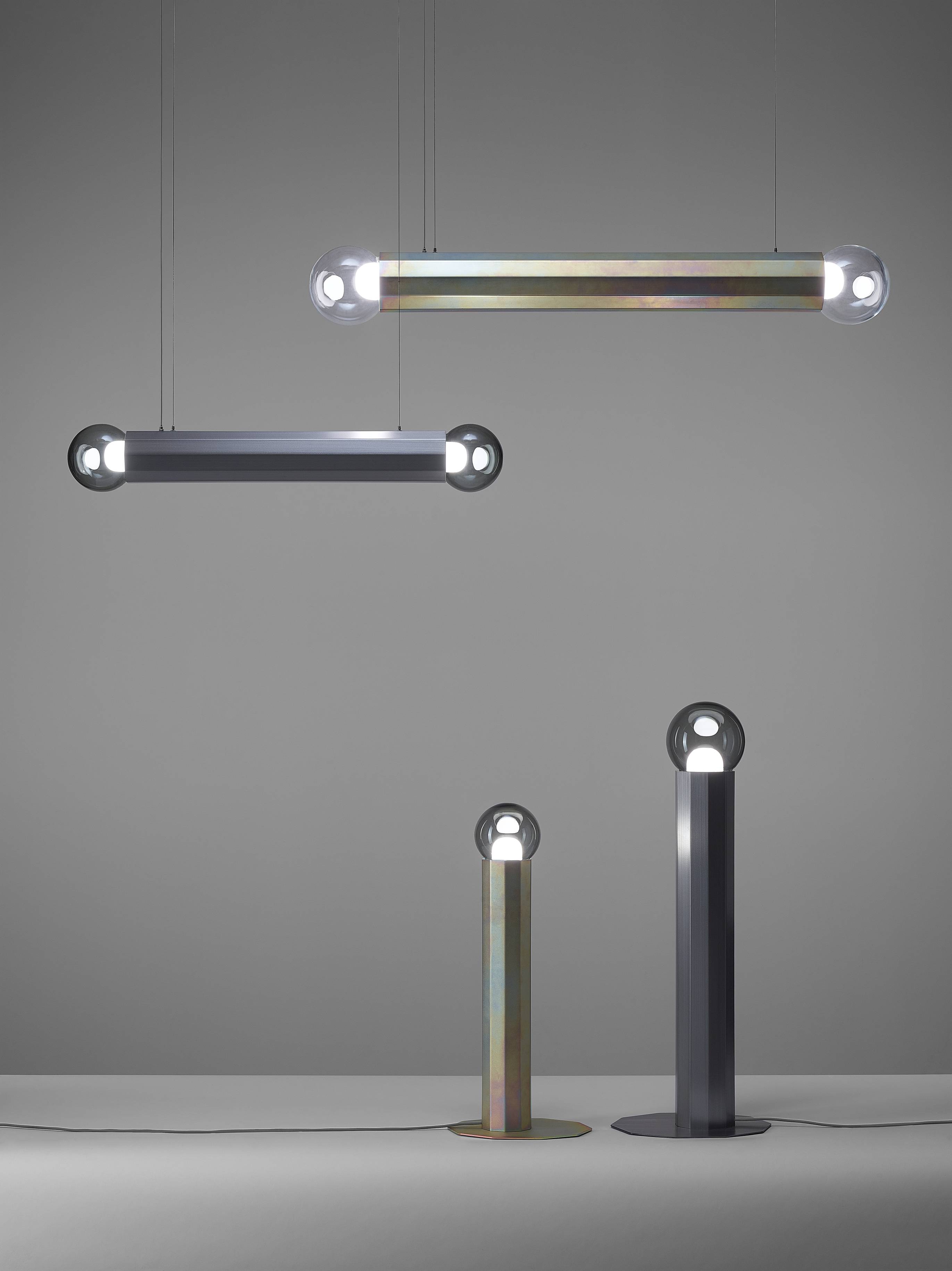 Prisma double hanging lamp metal luminaire