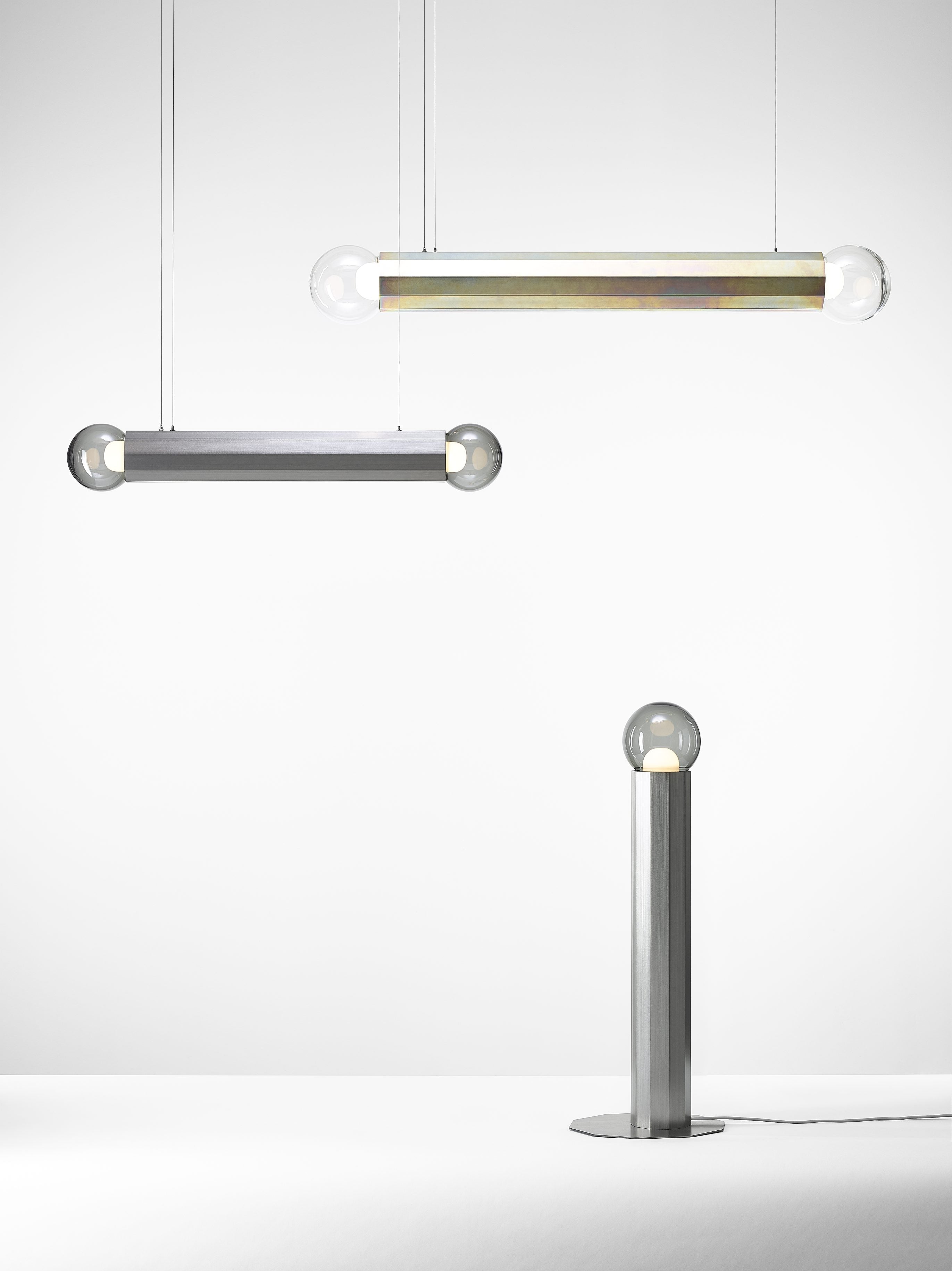 Prisma double hanging lamp metal luminaire