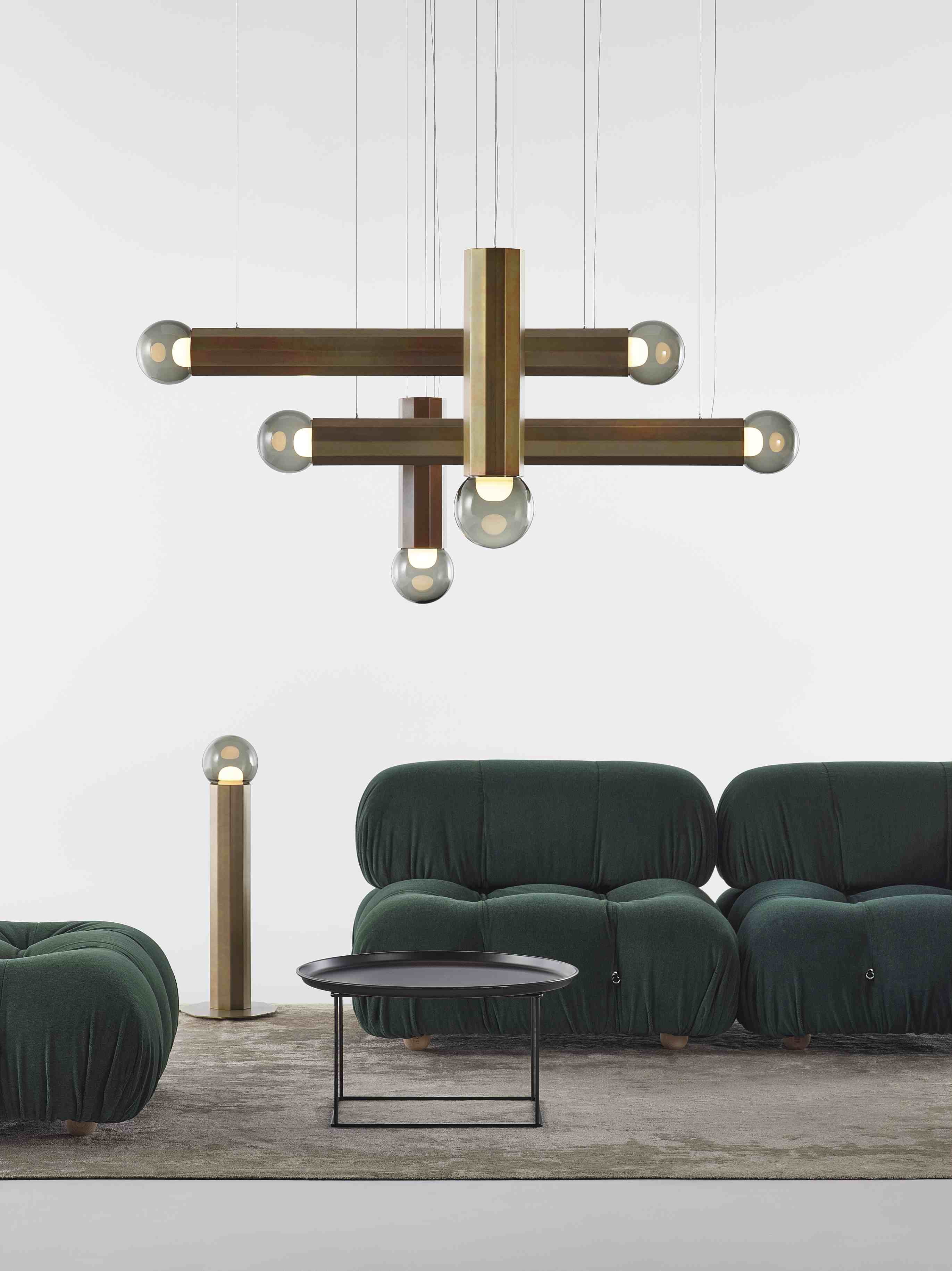 Prisma double hanging lamp metal luminaire