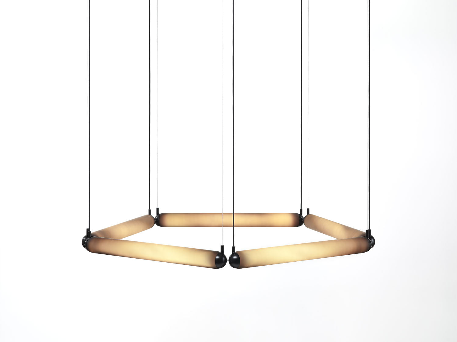 Puro Contour hanging lamp - Pentagon Matte glass