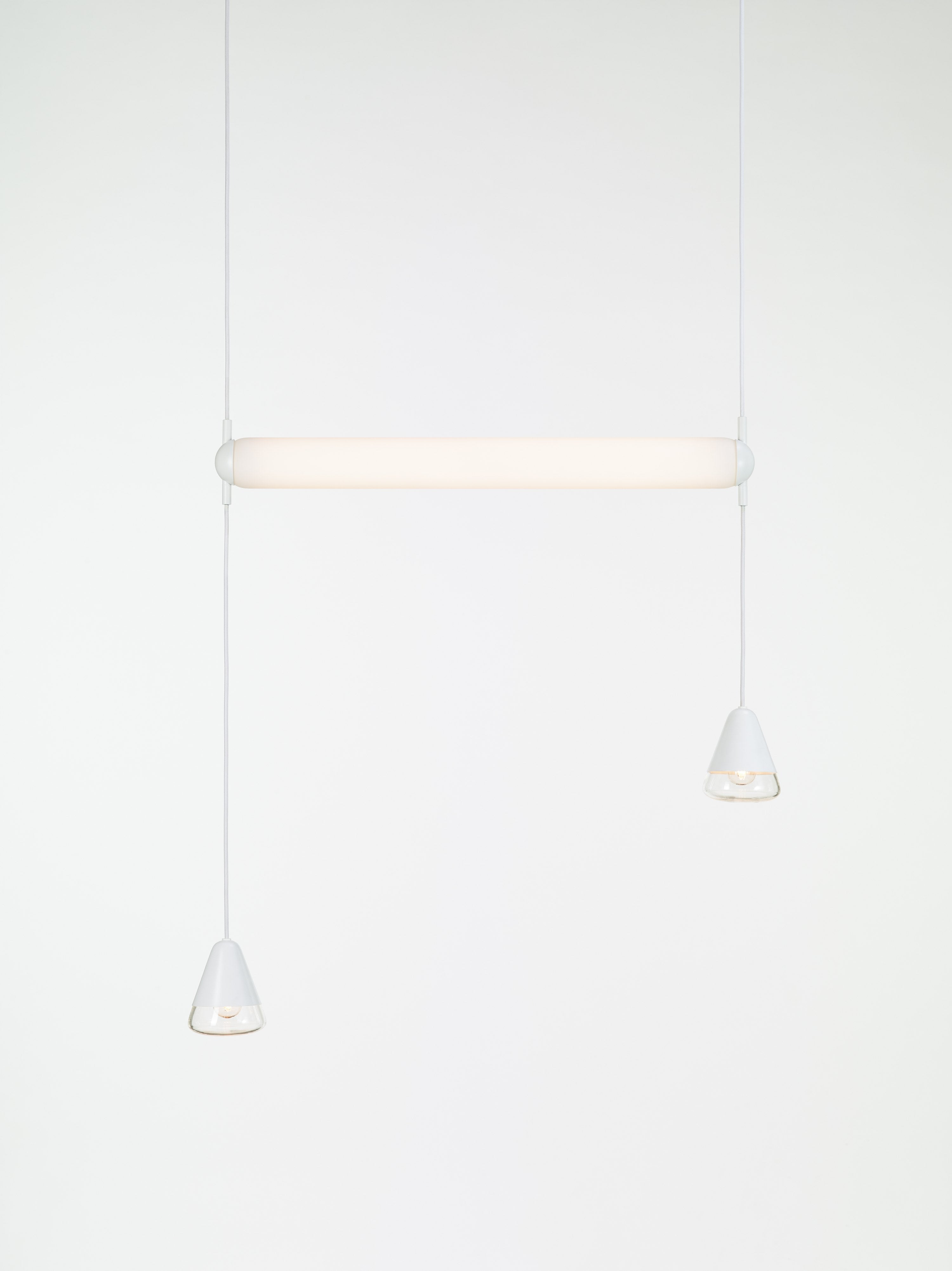 Puro Single Hanging Lamp - Horizontales mattes Glas
