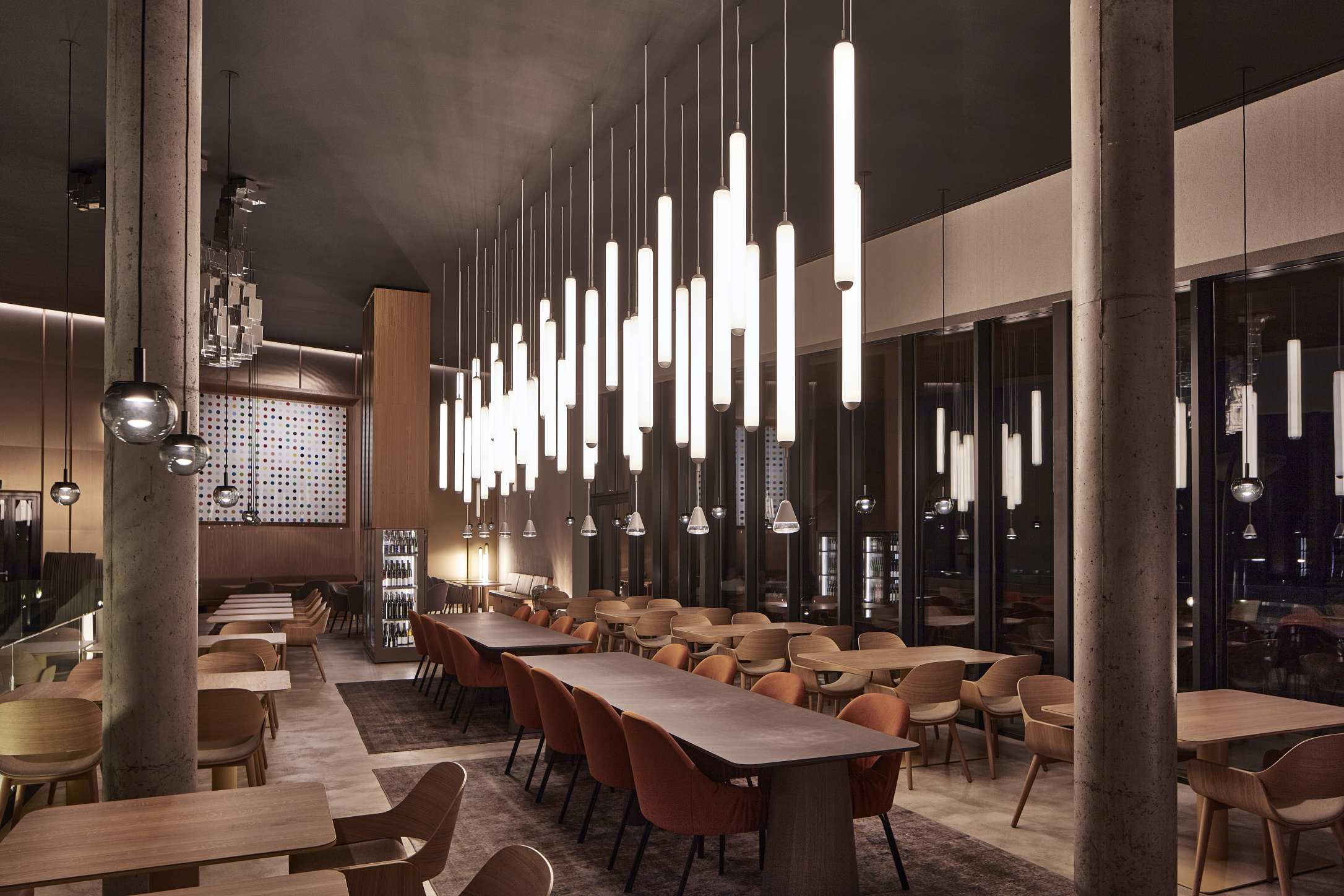 Puro Solo Hanging Lamp - vertikales Mattglas