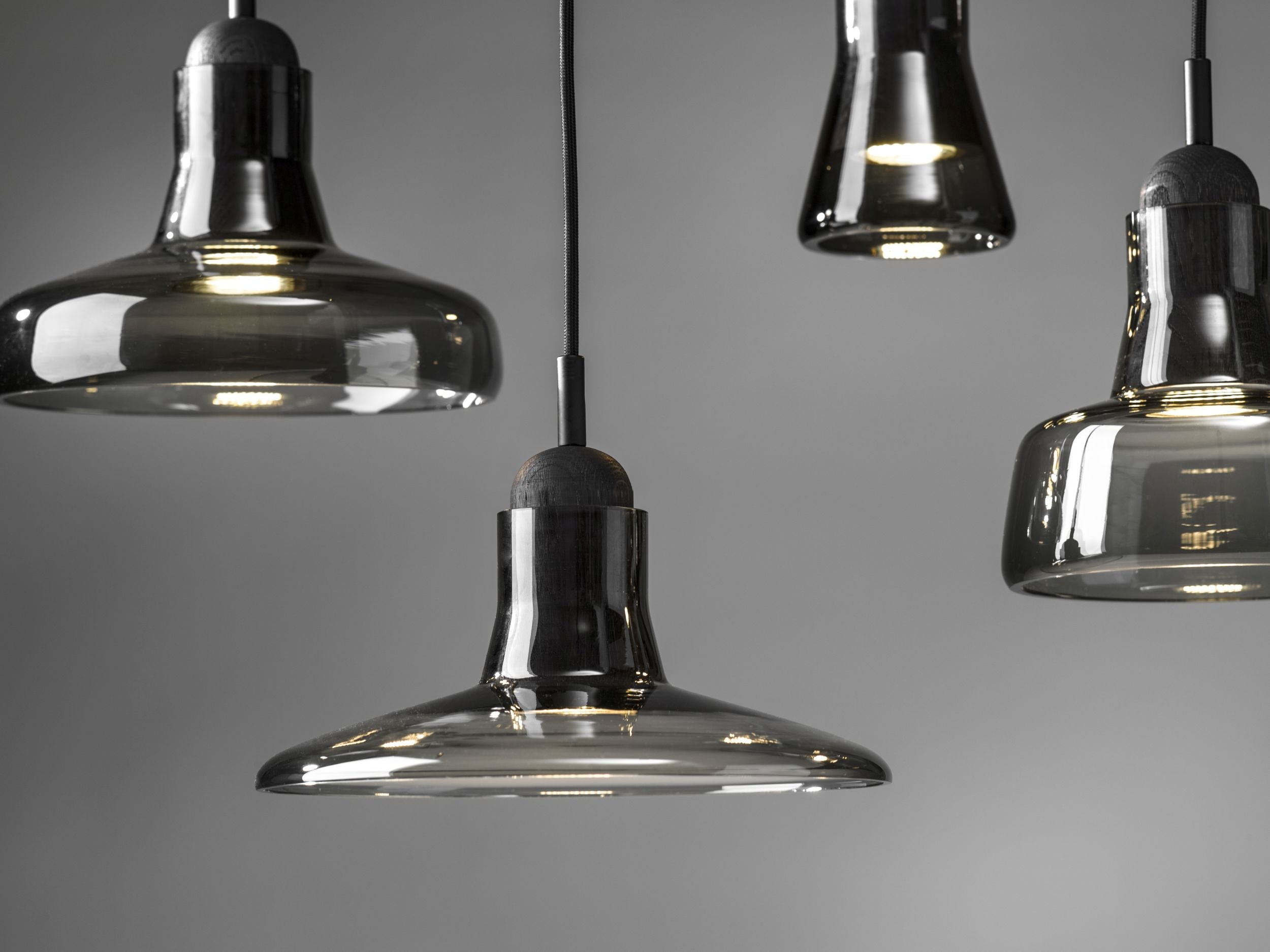 Shadows hanging lamp - set rectangular small glossy glass