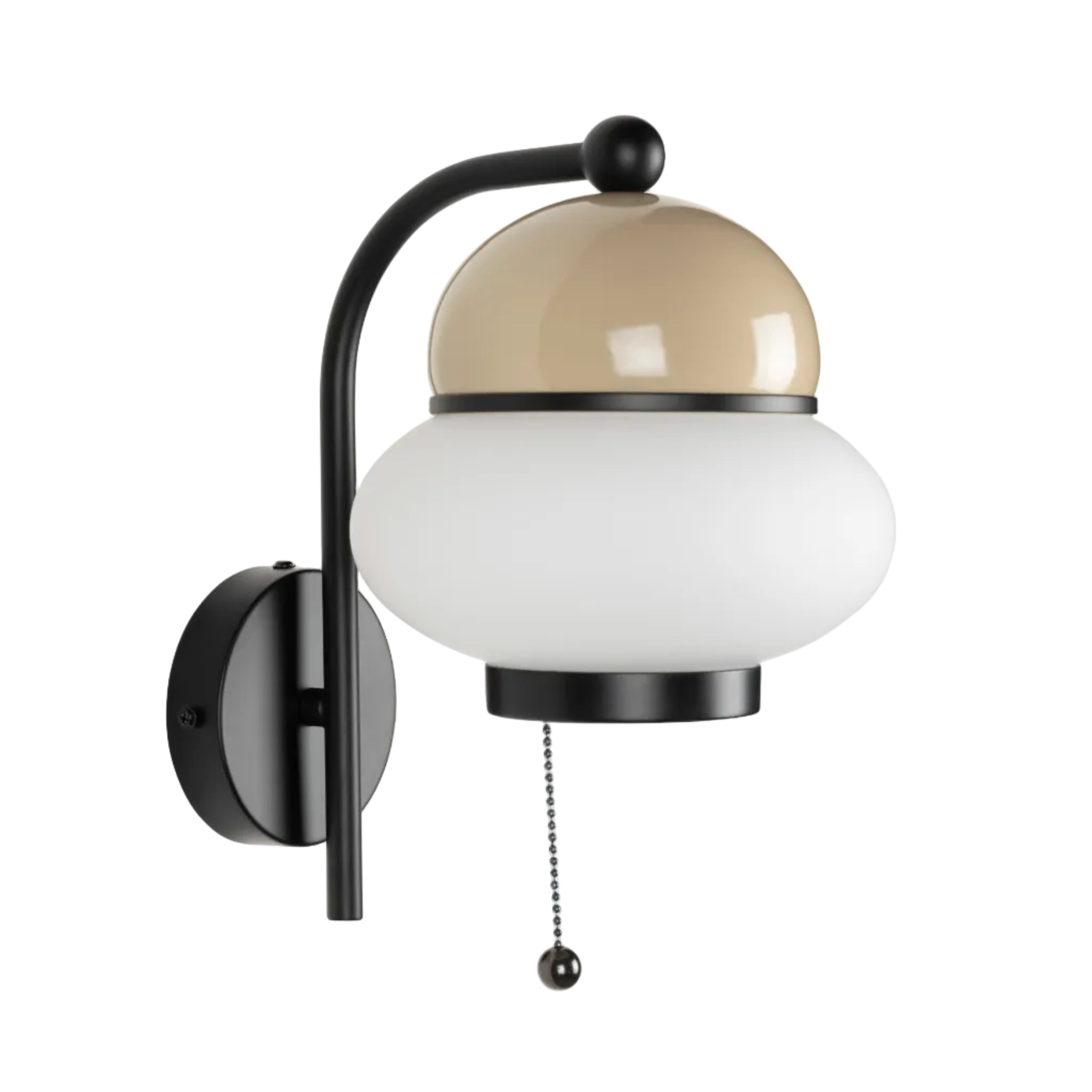 Wandleuchte BUMBLE in Beige mit schwarzem Finish