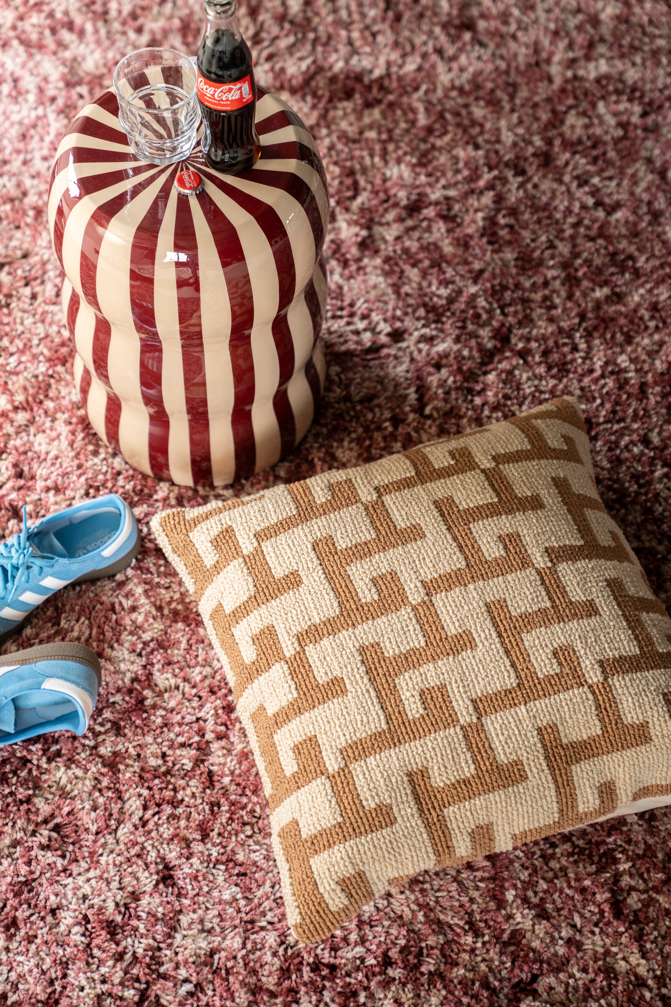 Kissen ZIGGY senfgelb mit beige