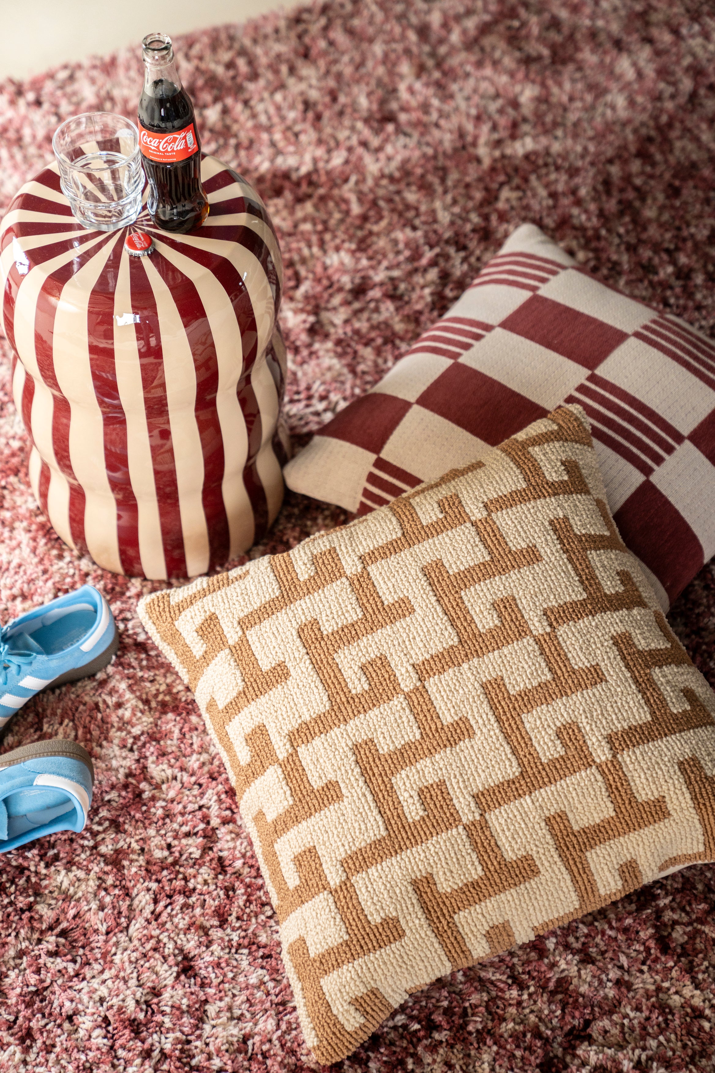 Kissen ZIGGY senfgelb mit beige