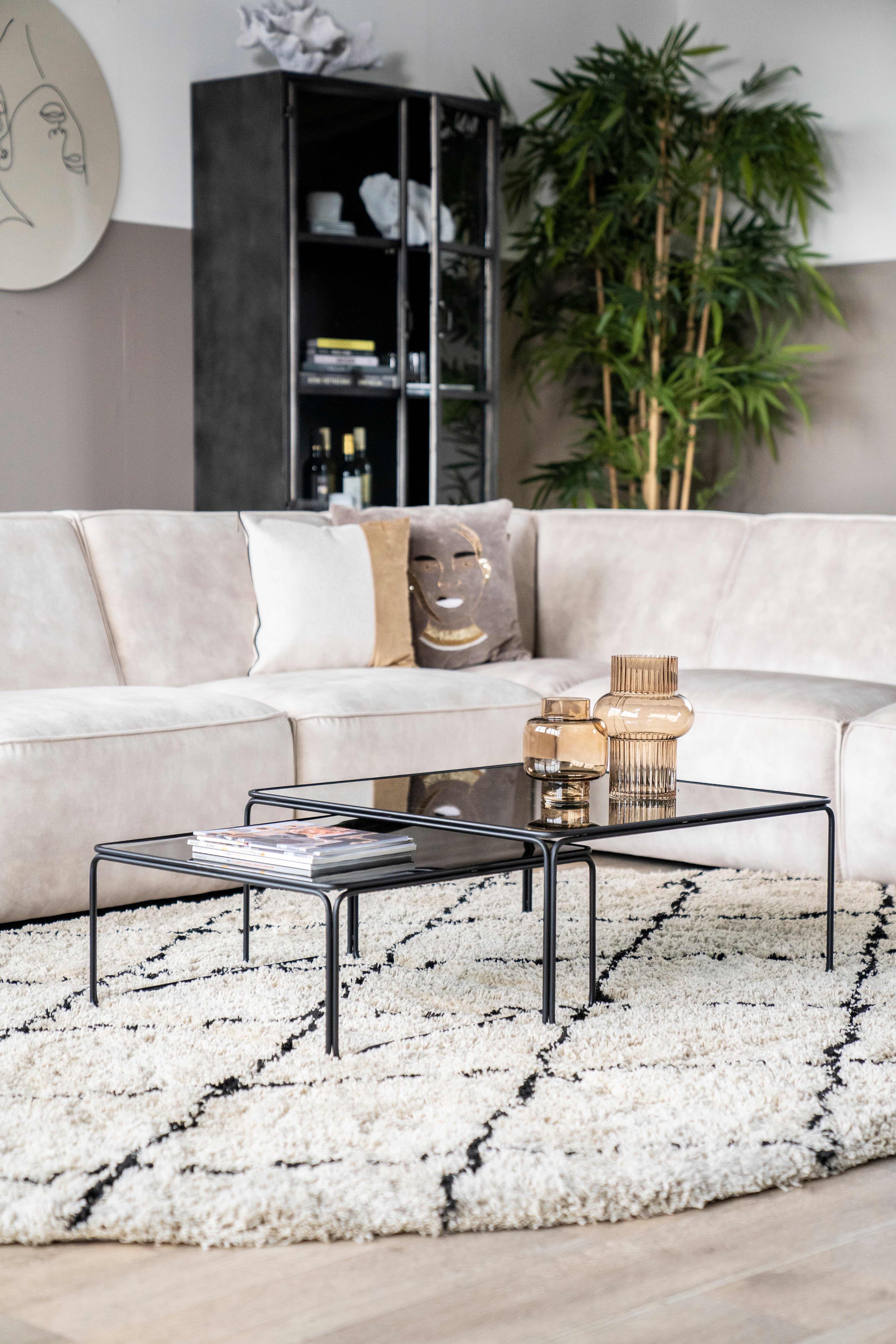 Teppich ROX beige mit Schwarz