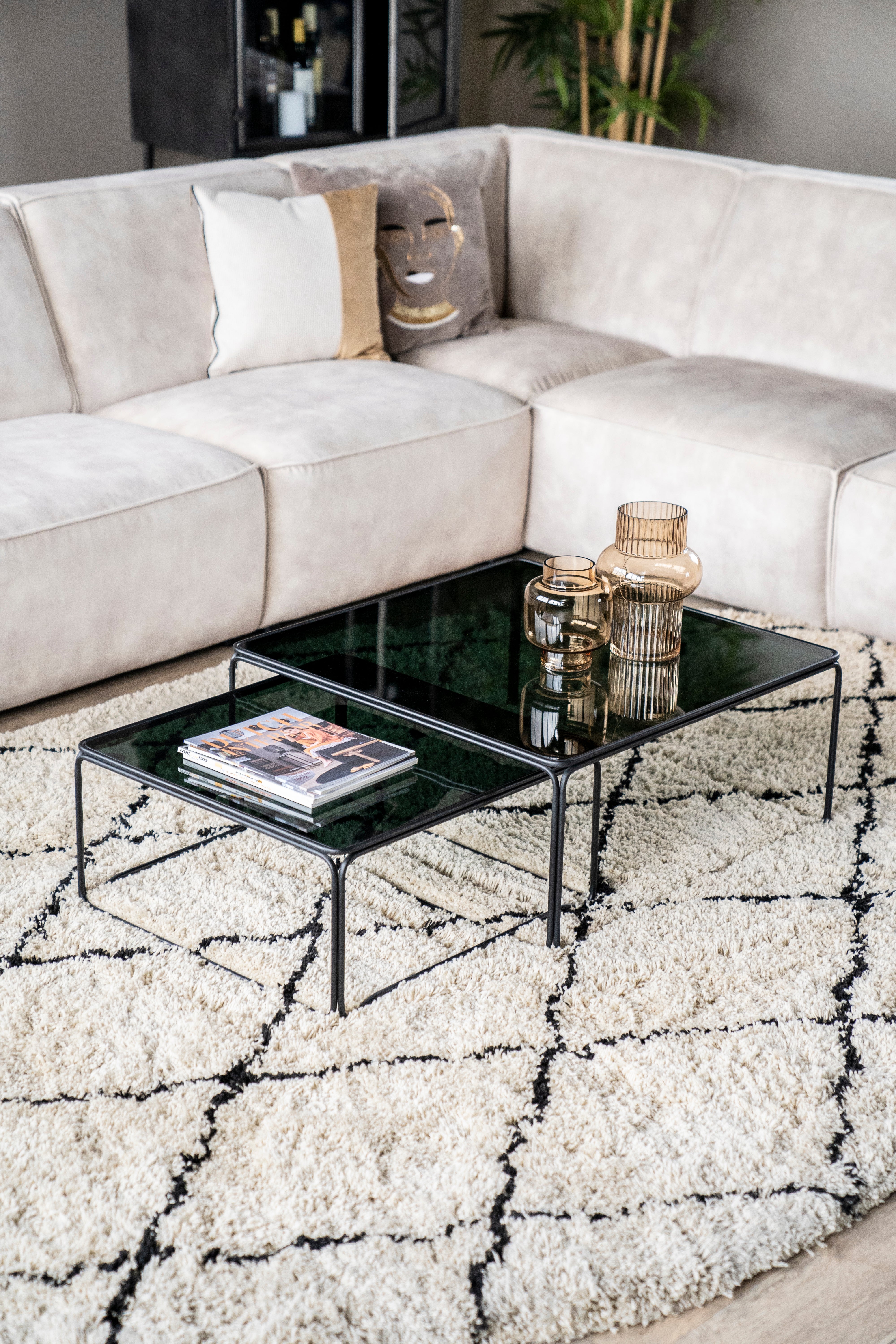 Teppich ROX beige mit Schwarz
