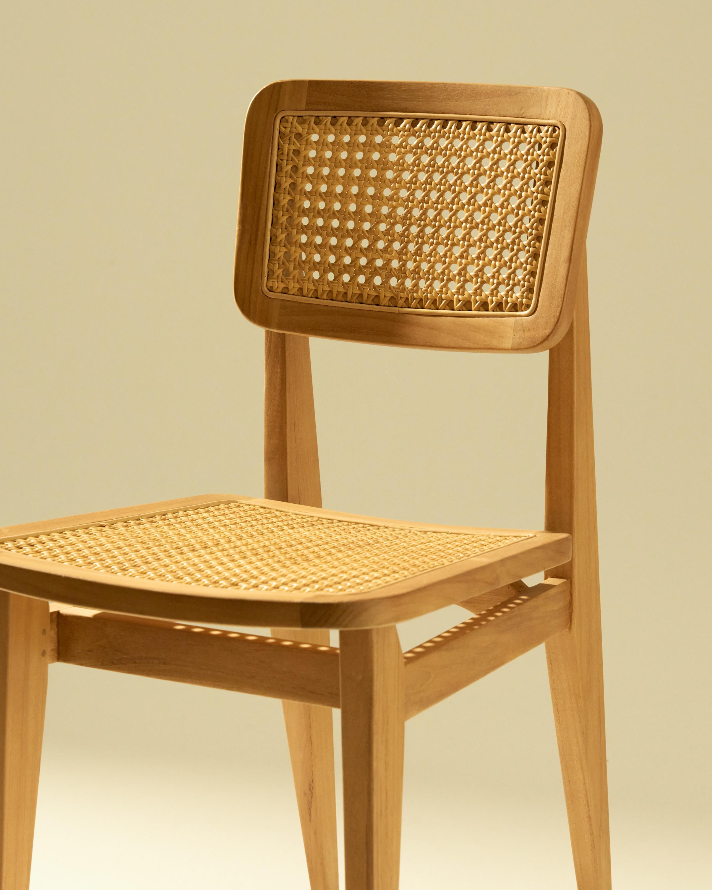 Gartenstuhl C-CHAIR aus Teakholz mit Geflecht
