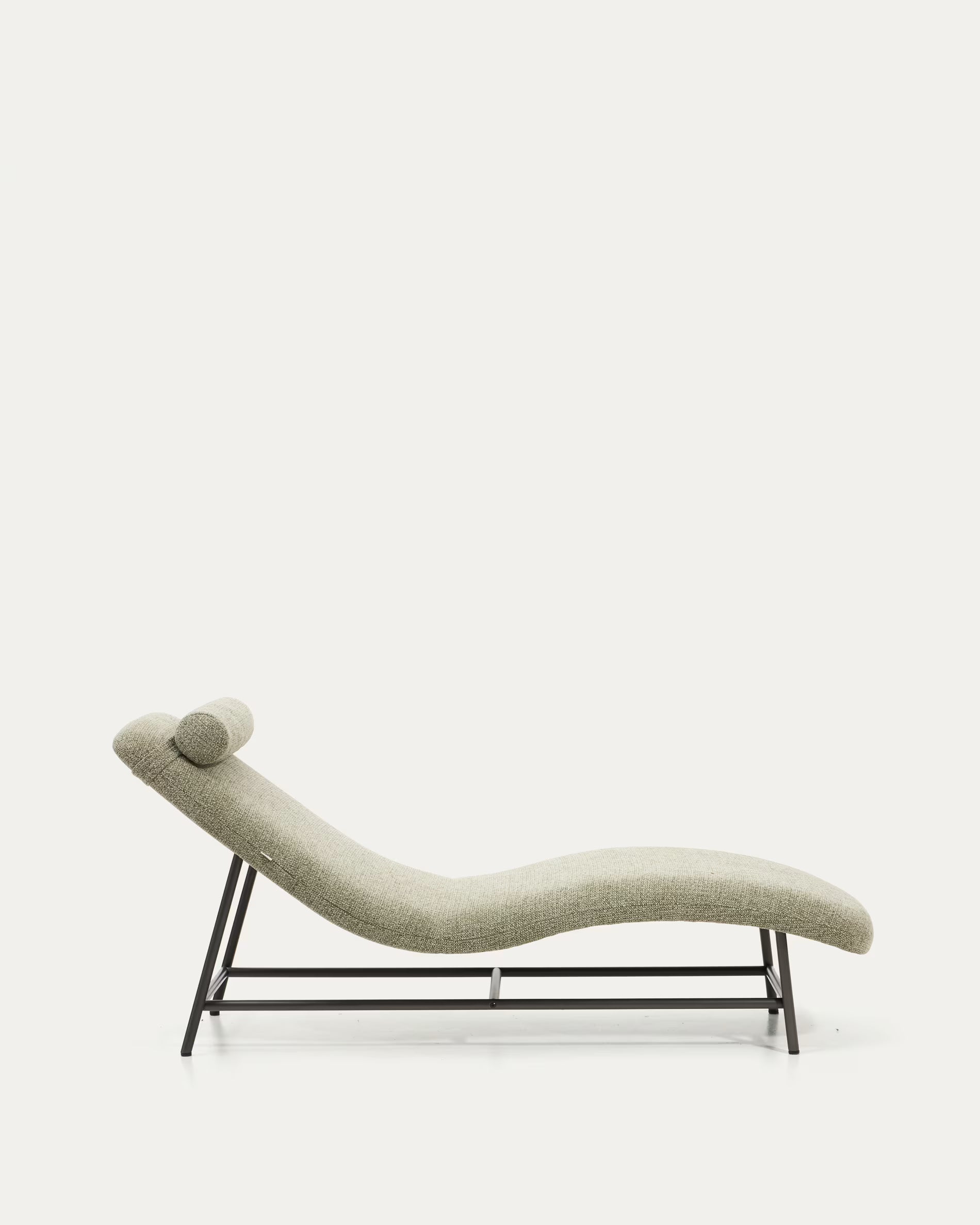OSLA Light Green Chaise Longue with Black Base