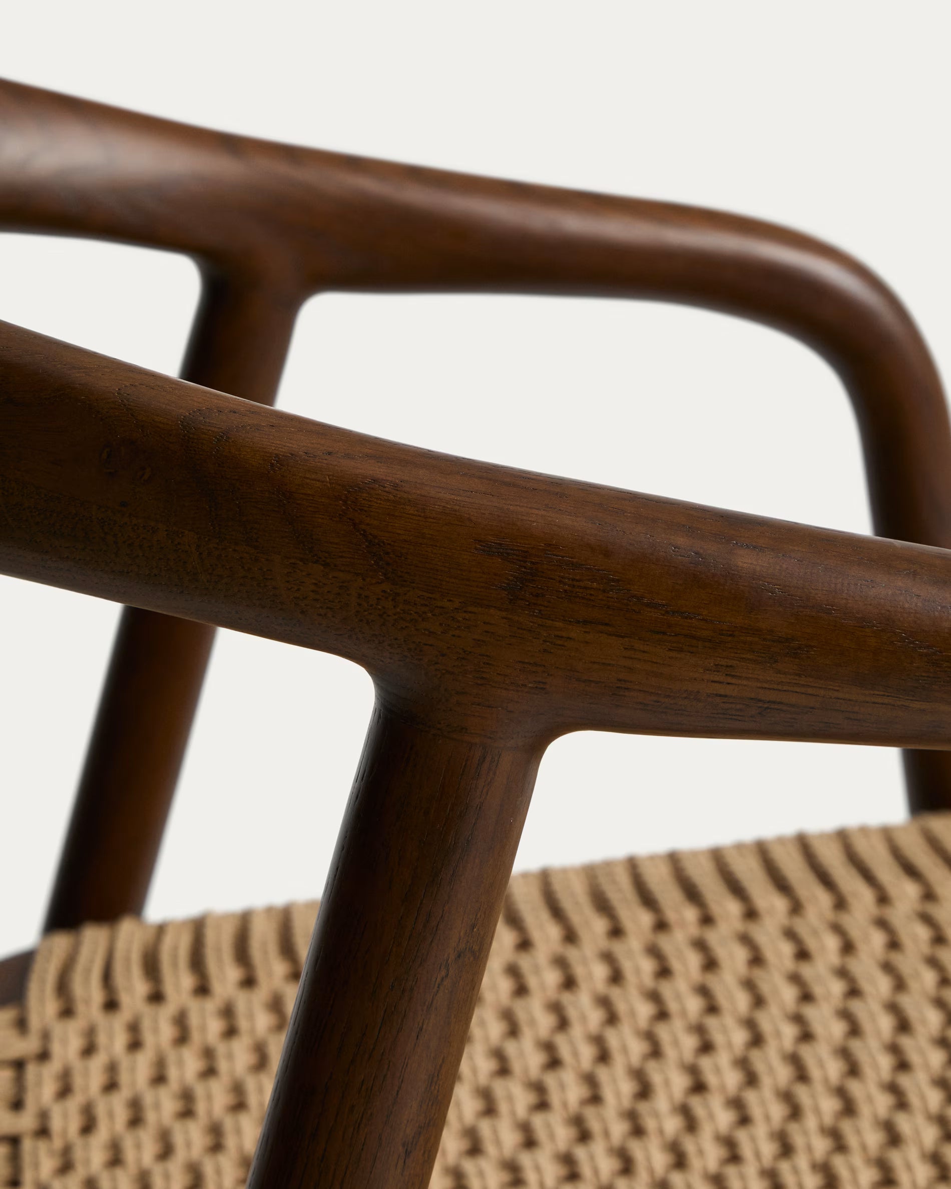 Stuhl DERILE beige mit dunklem Holzgestell