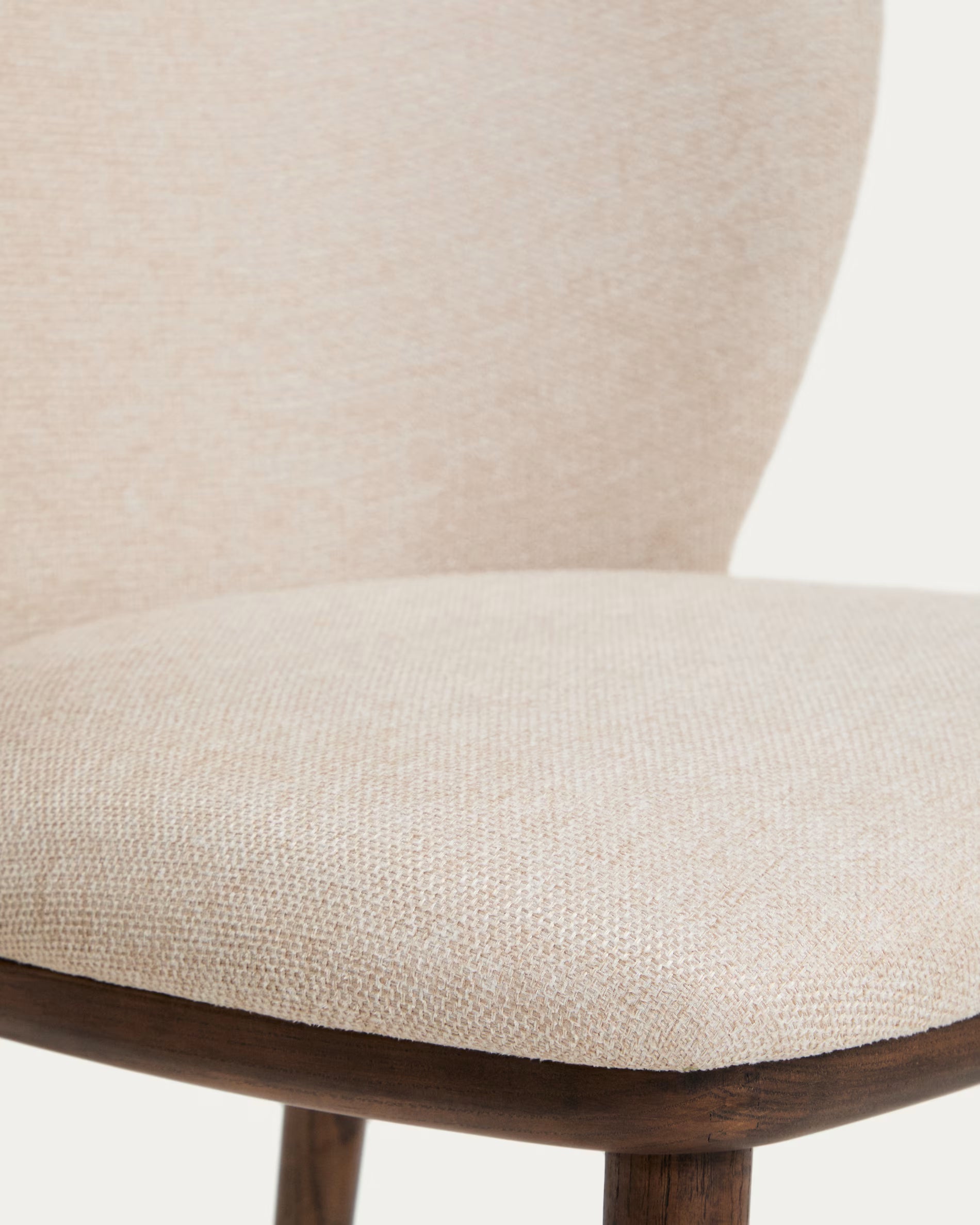Ciselia Chair in Beige Chenille with Dark Ash Base