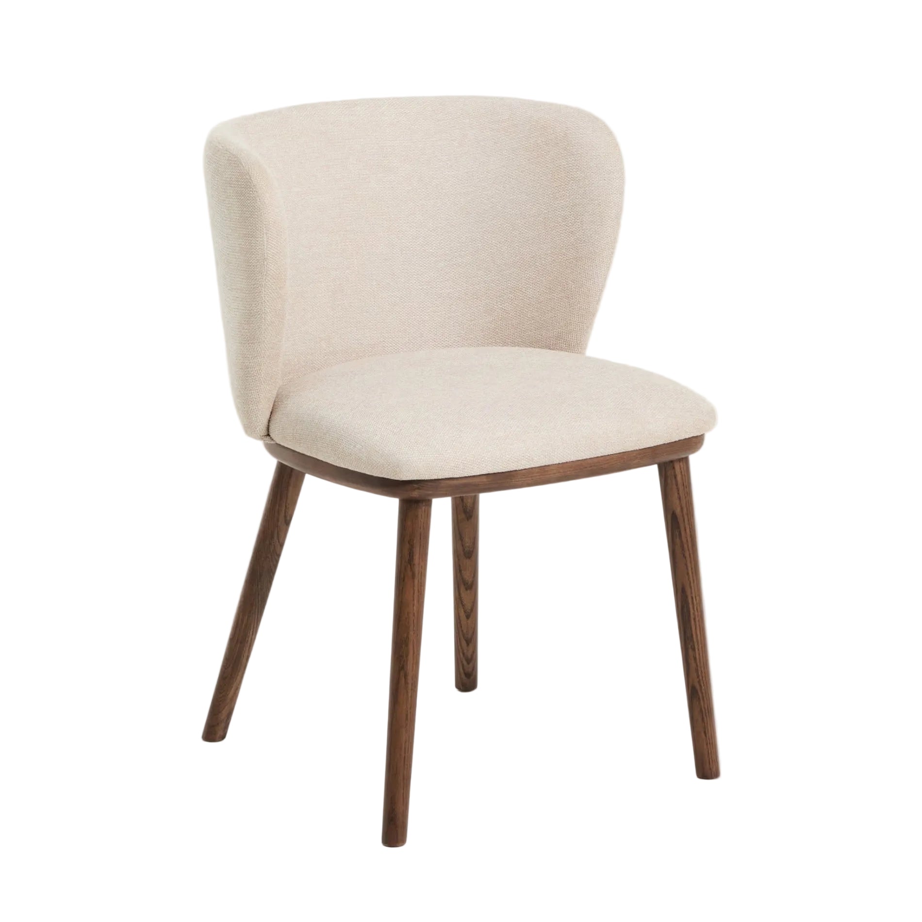 Ciselia Chair in Beige Chenille with Dark Ash Base