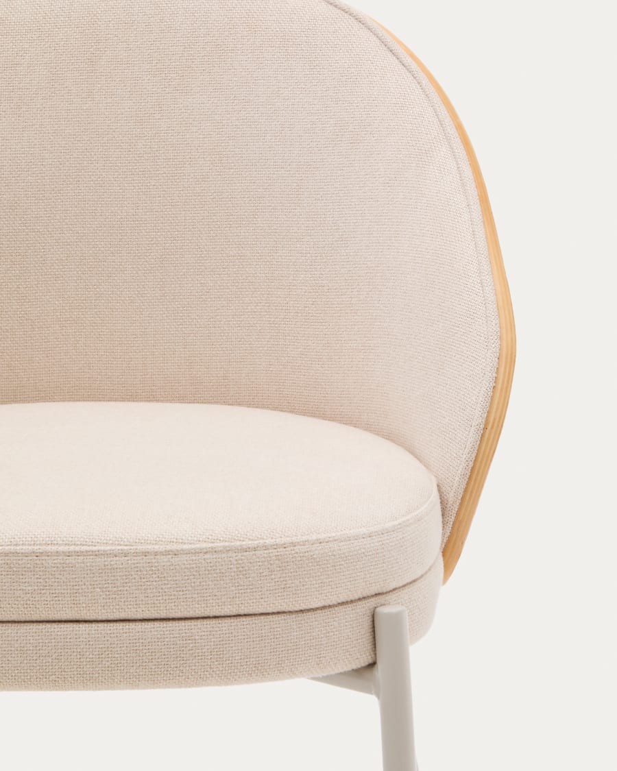 Eama beige chair szenil with ash finish