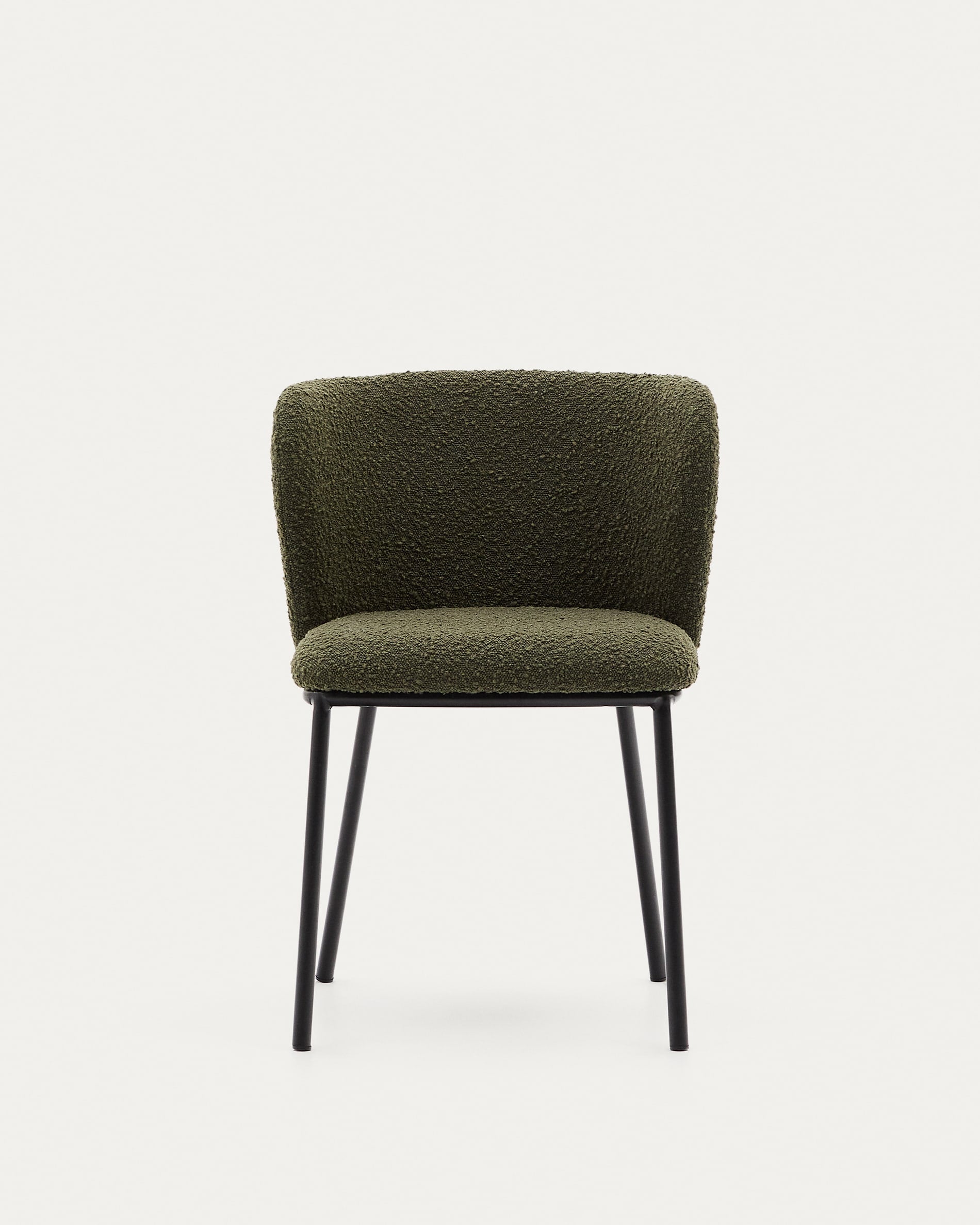 Chair in the fabric boucle ciselia olive