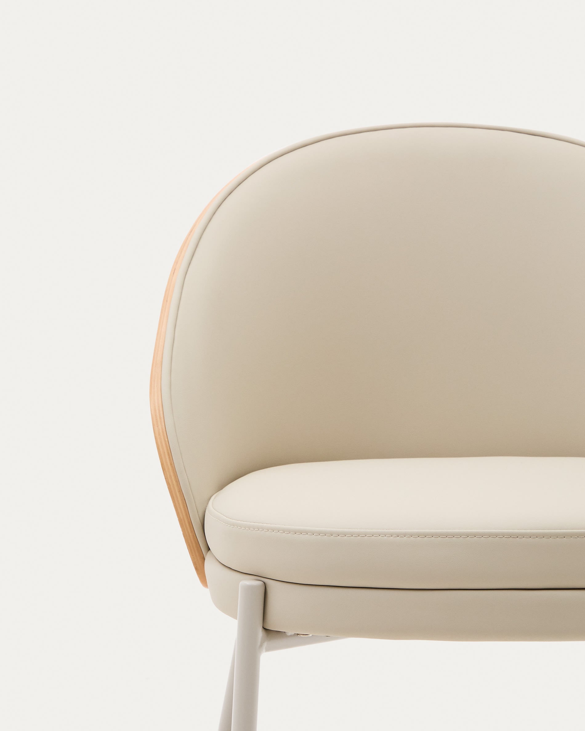 Eama chair beige eco -leather with ash finish