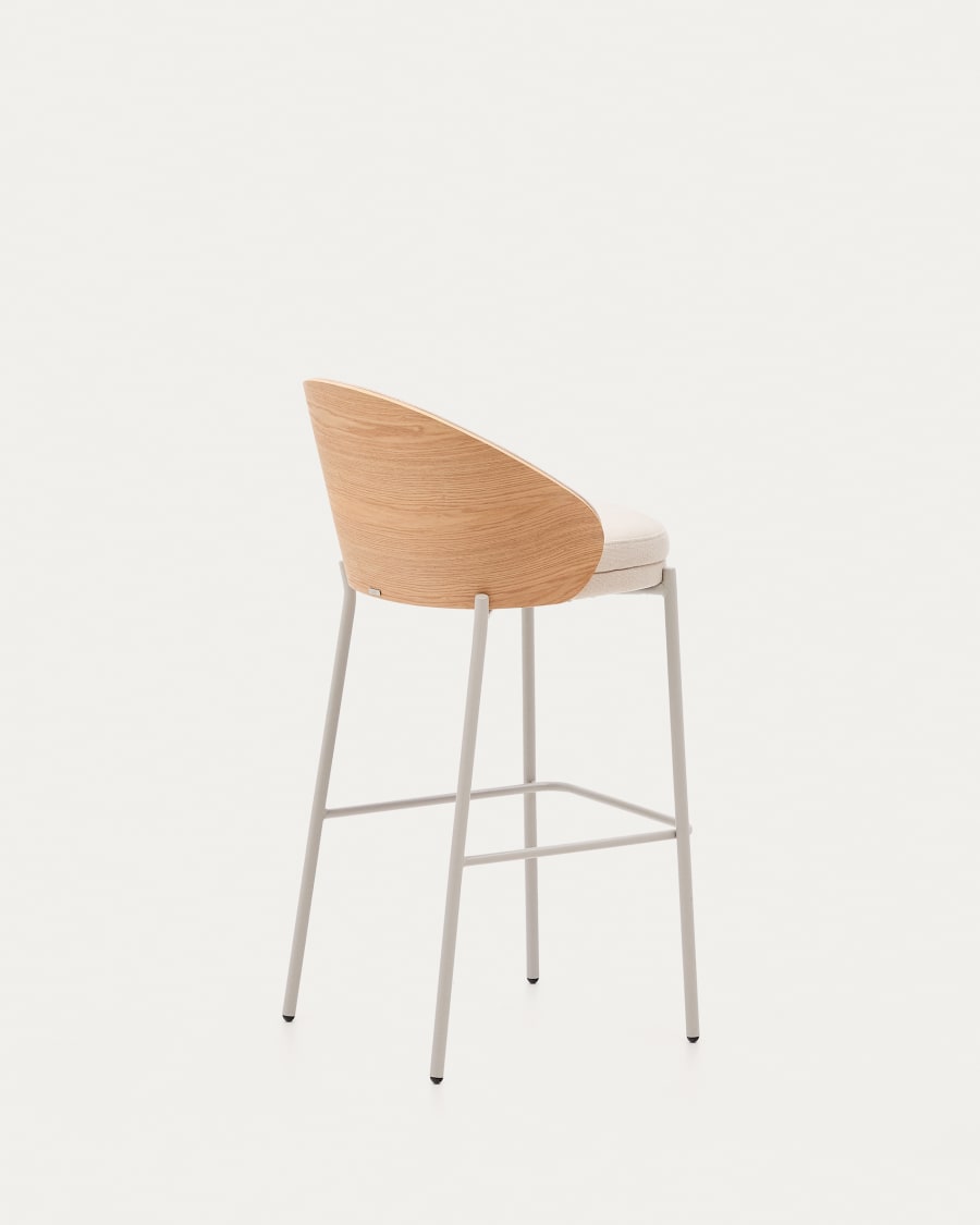 Eama beige bar chair szenil with ash finish