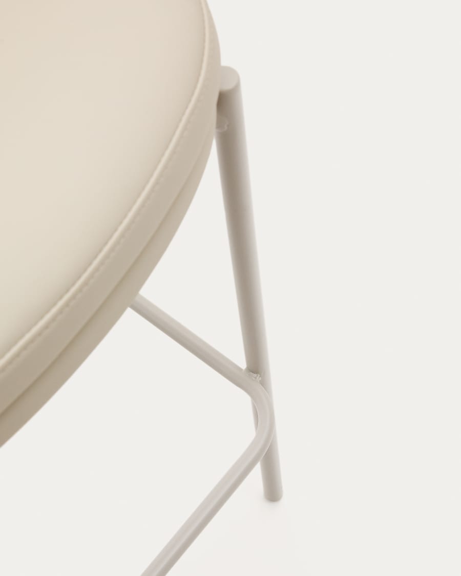 Eama Bar Chair Beige Eco -leather with ash finish