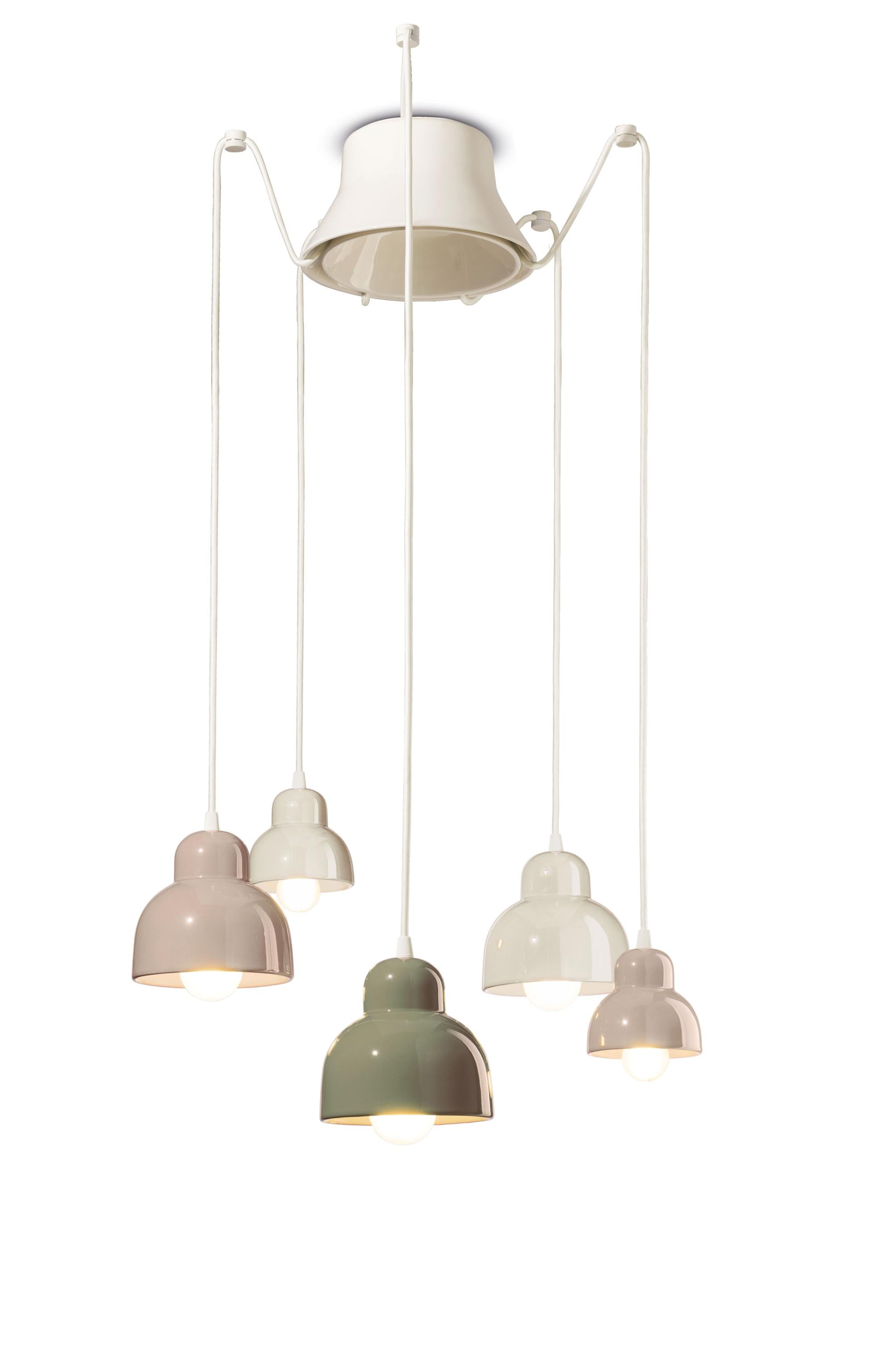Keramikleuchter BERIMBAU MIX creme mit beige und salbei