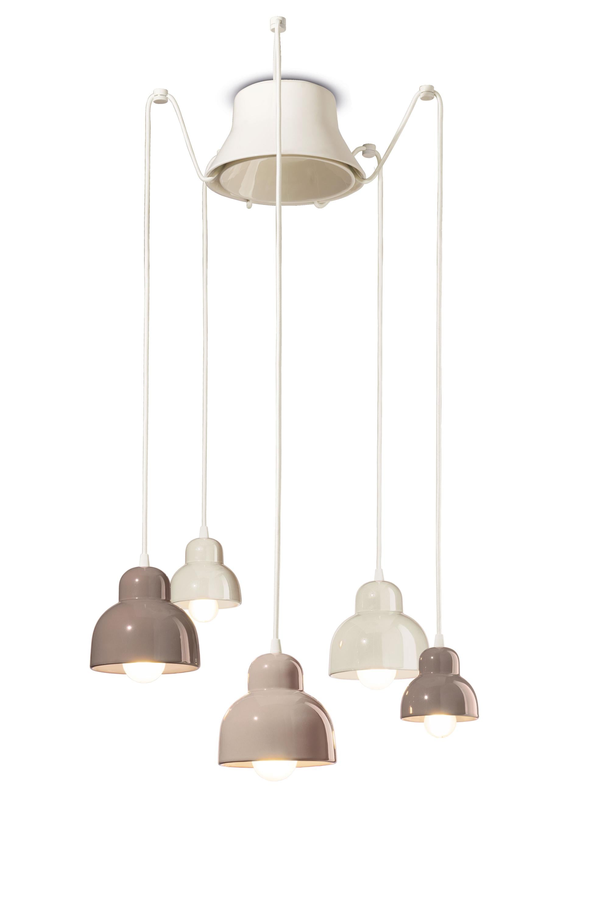 Keramikleuchter BERIMBAU MIX creme mit mokka und beige