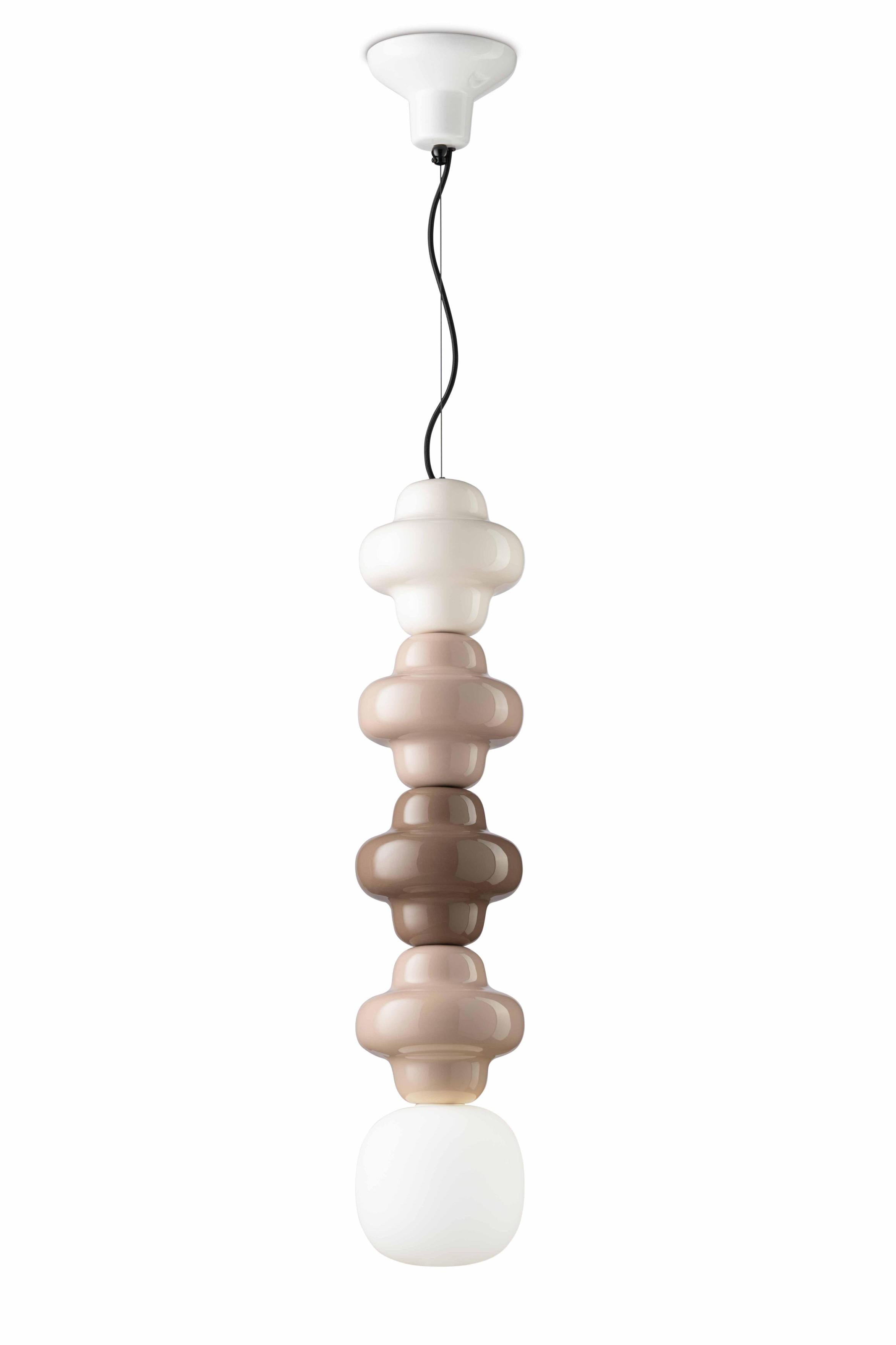 COPACABANA MIX Keramik-Pendelleuchte beige mit Mokka und Creme