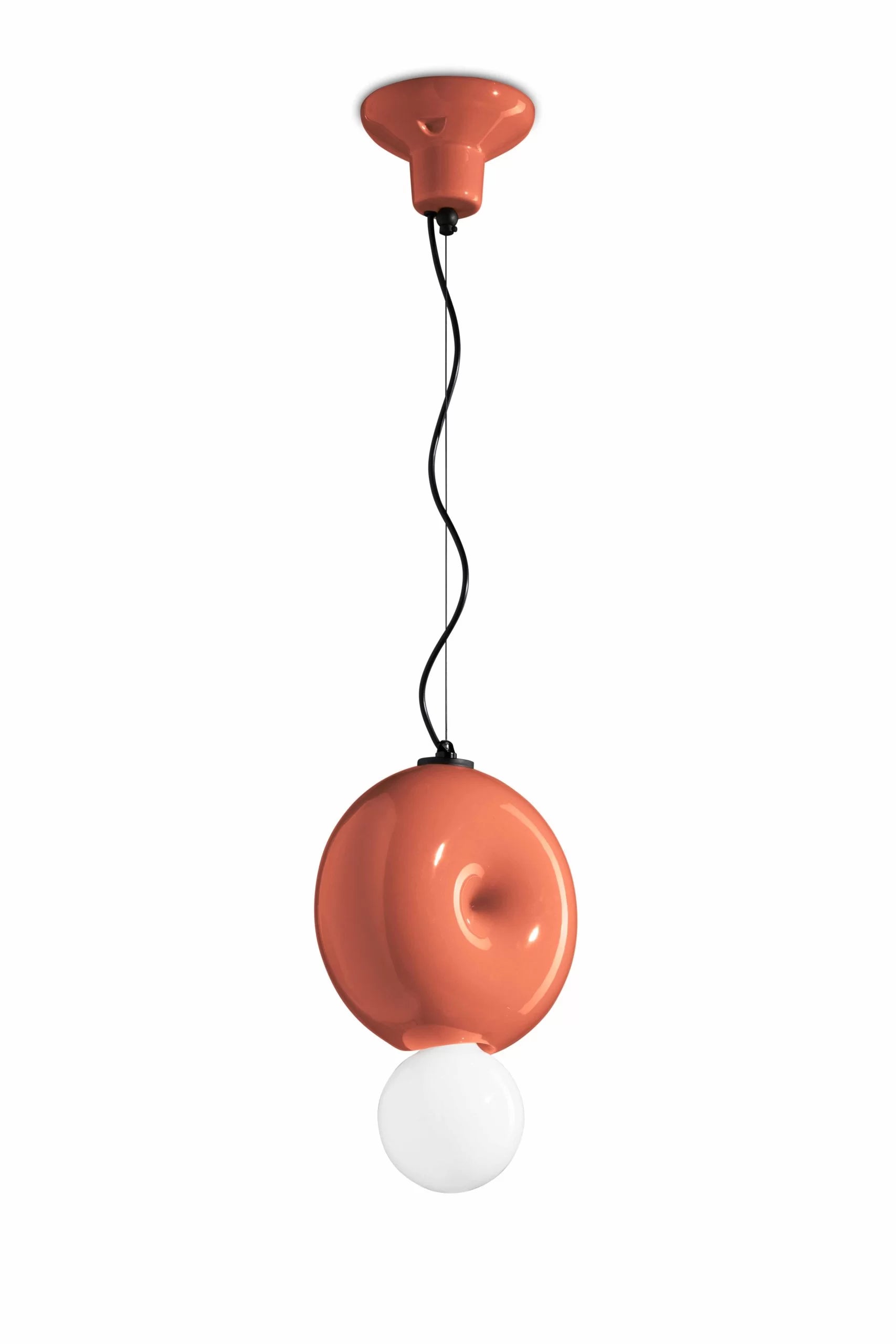 Pendant ceramic lamp bumbum orange