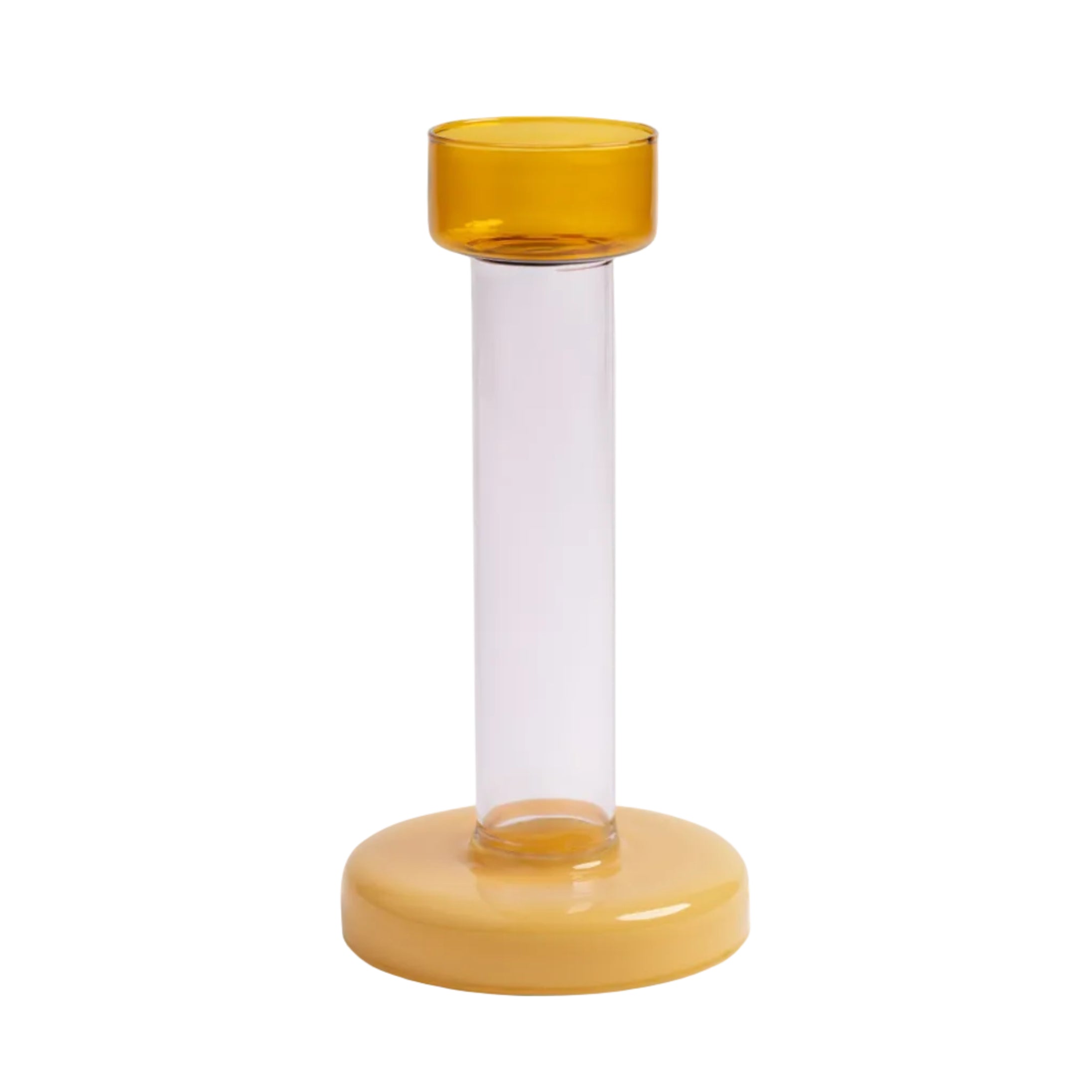 Yellow BOLE Tealight Candle Holder with Pink