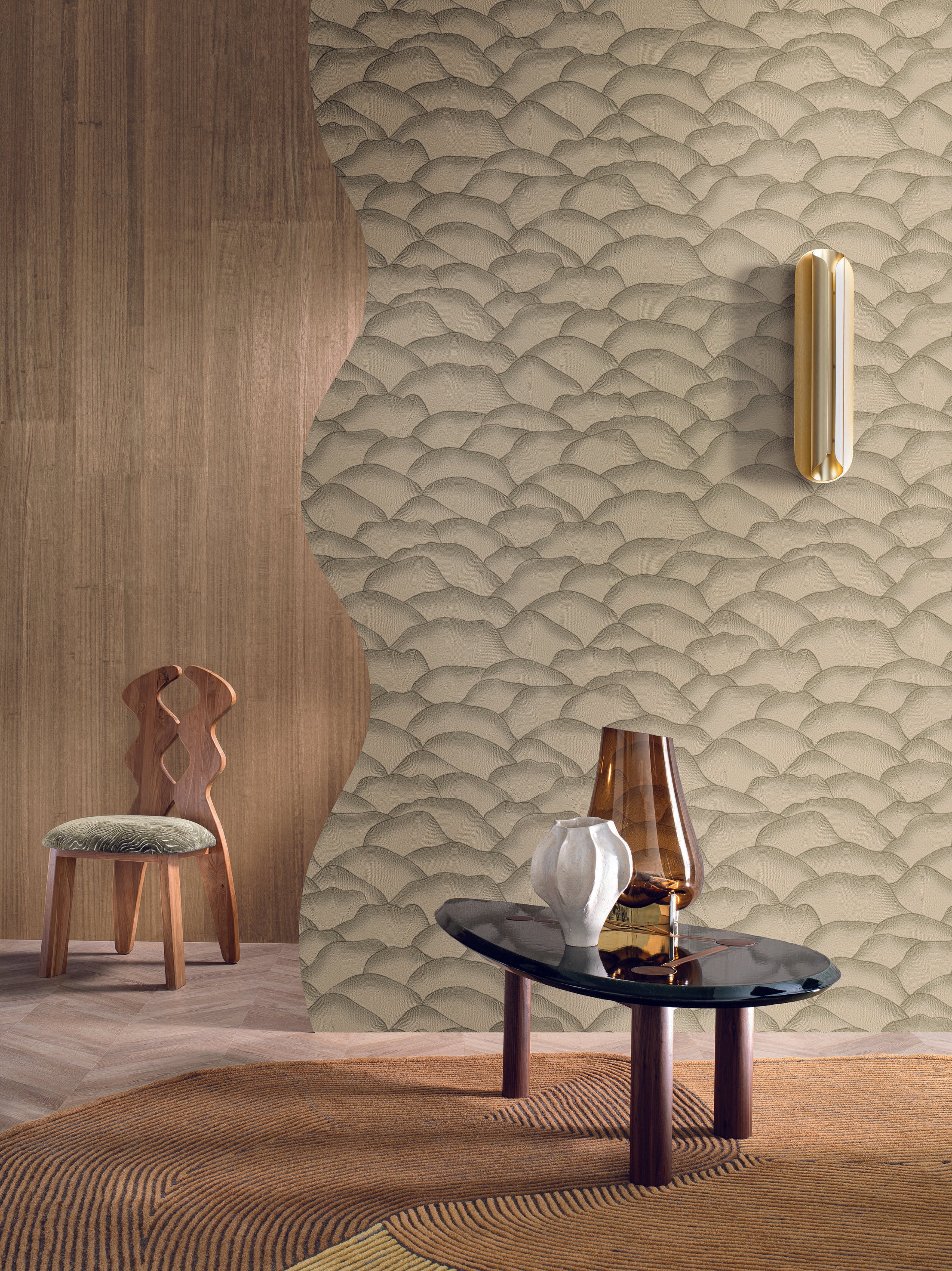 Ondula structural wallpaper gray