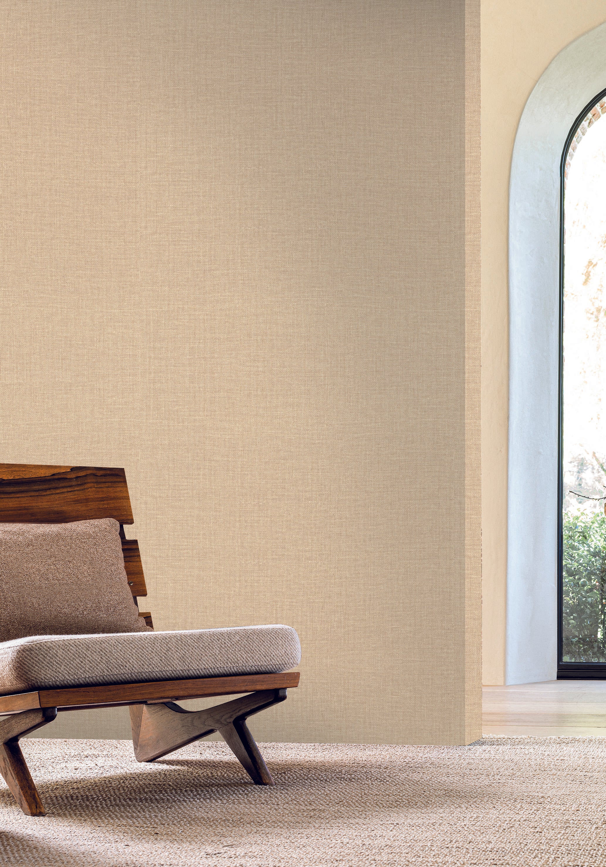 Strukturierte Vinyl-Tapete LIENZO - TRAVERTIN beige