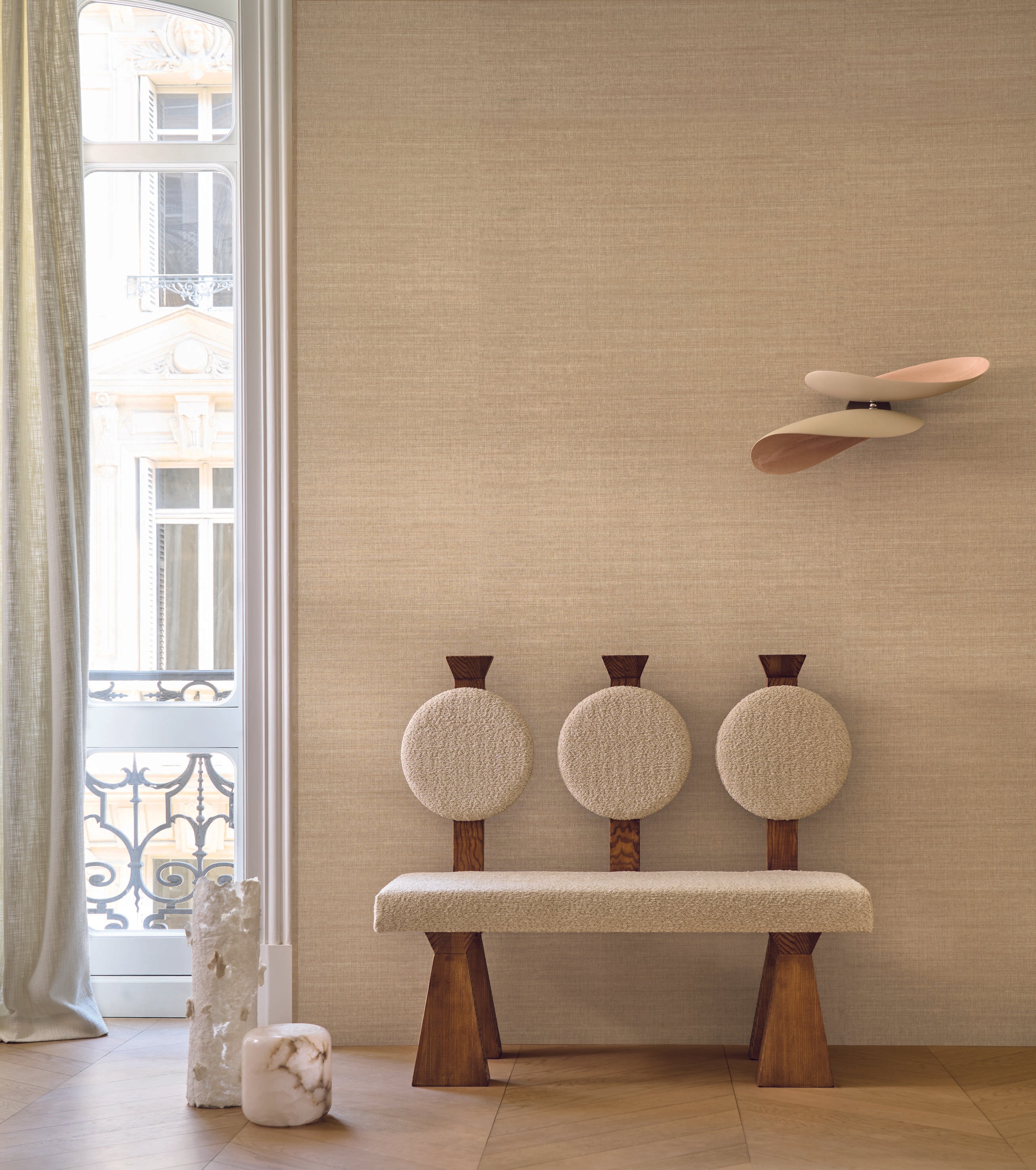 Tapeta imitująca tkaninę SORA - ORANGE BRULE