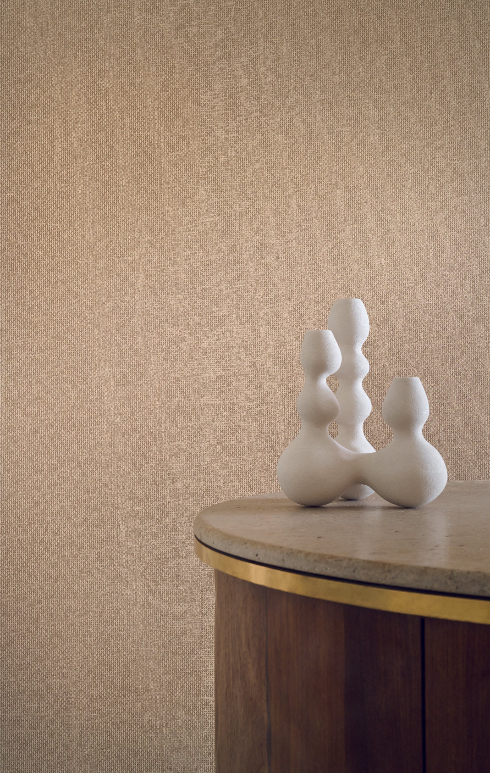 Tapeta imitująca rafię VANNORA - PAILLE brązowy