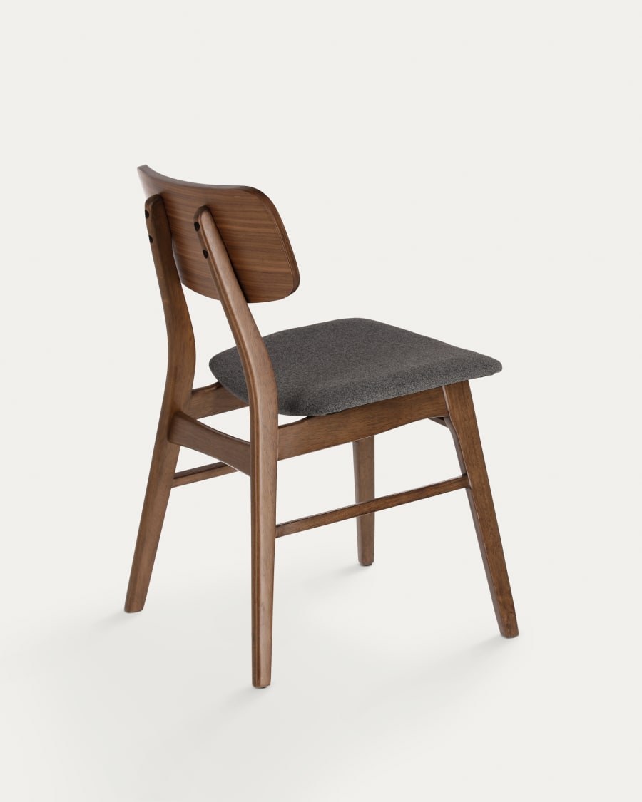 Selia Dark gray chair with a nut finish