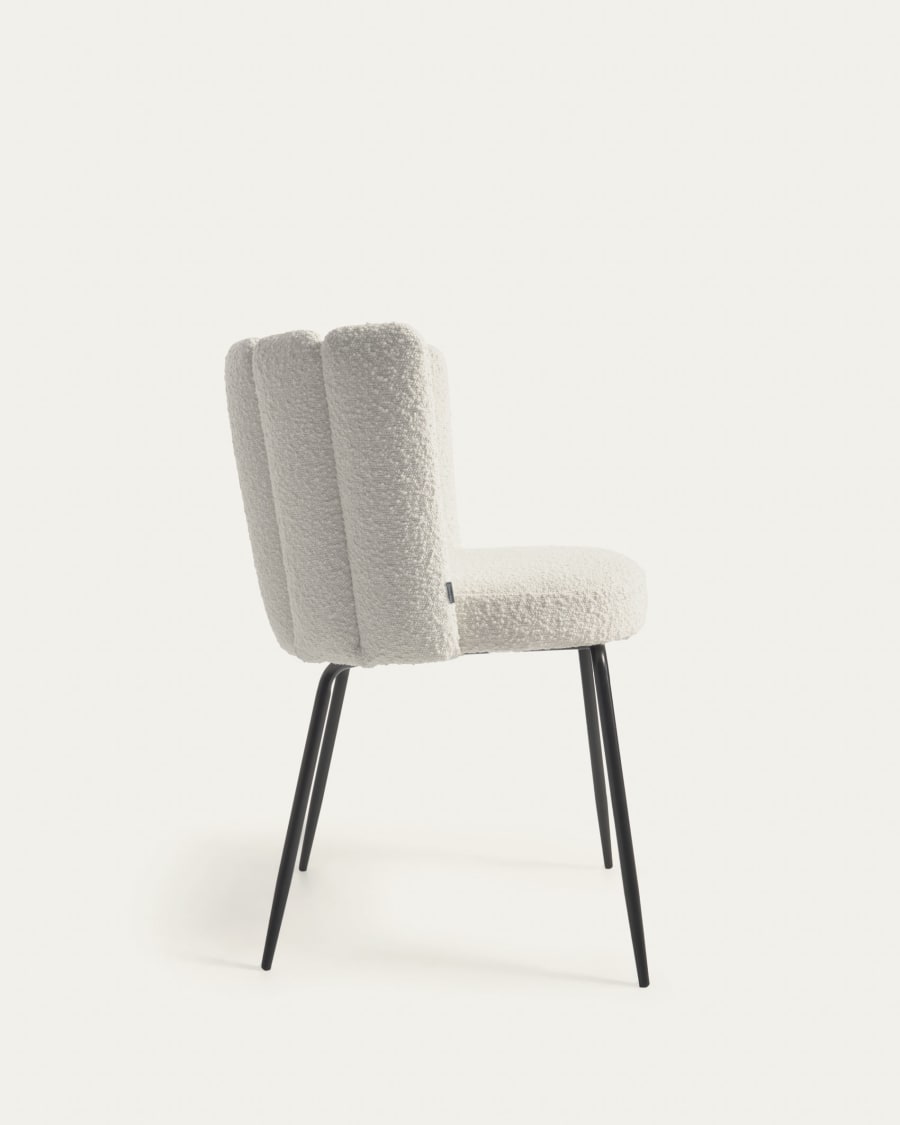 Aniela White chair with black legs