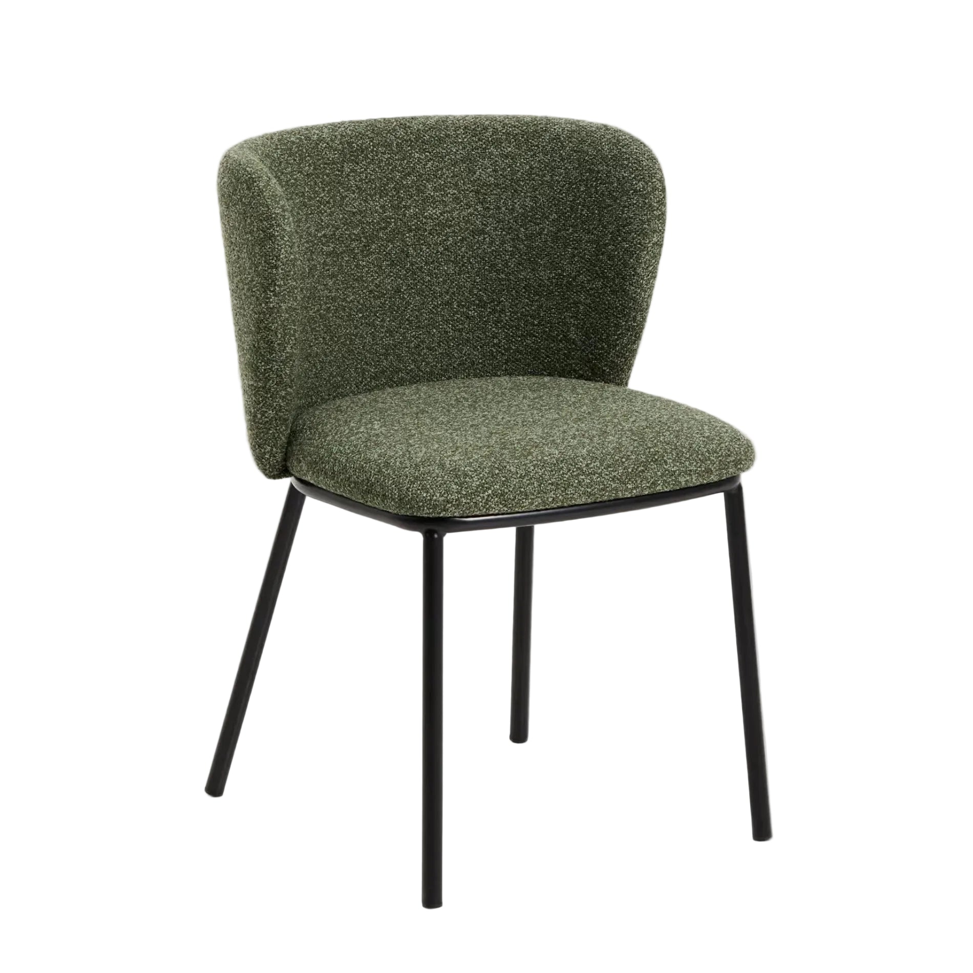 Ciselia Chair Dark Green Chenille with Black Base