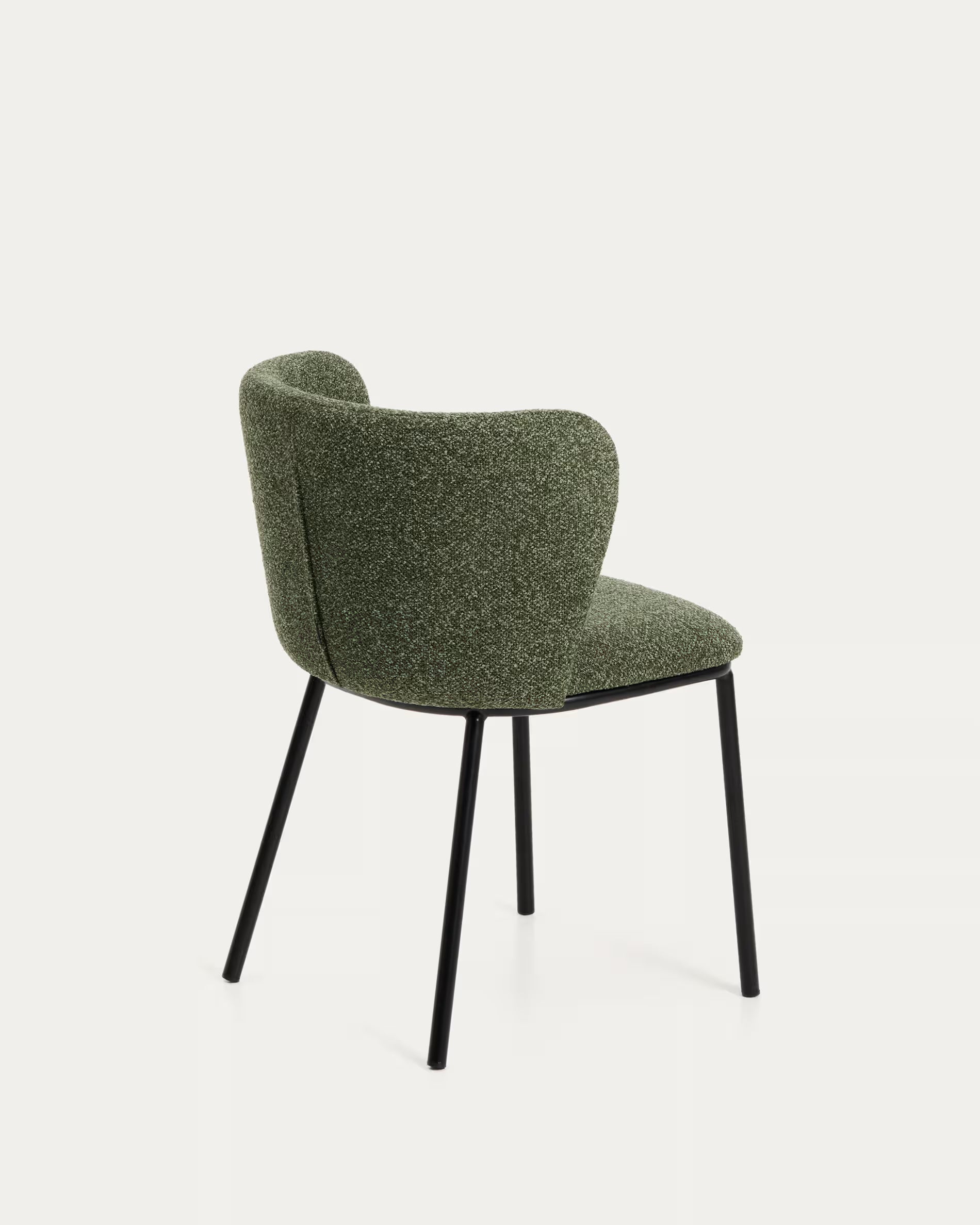Ciselia Chair Dark Green Chenille with Black Base